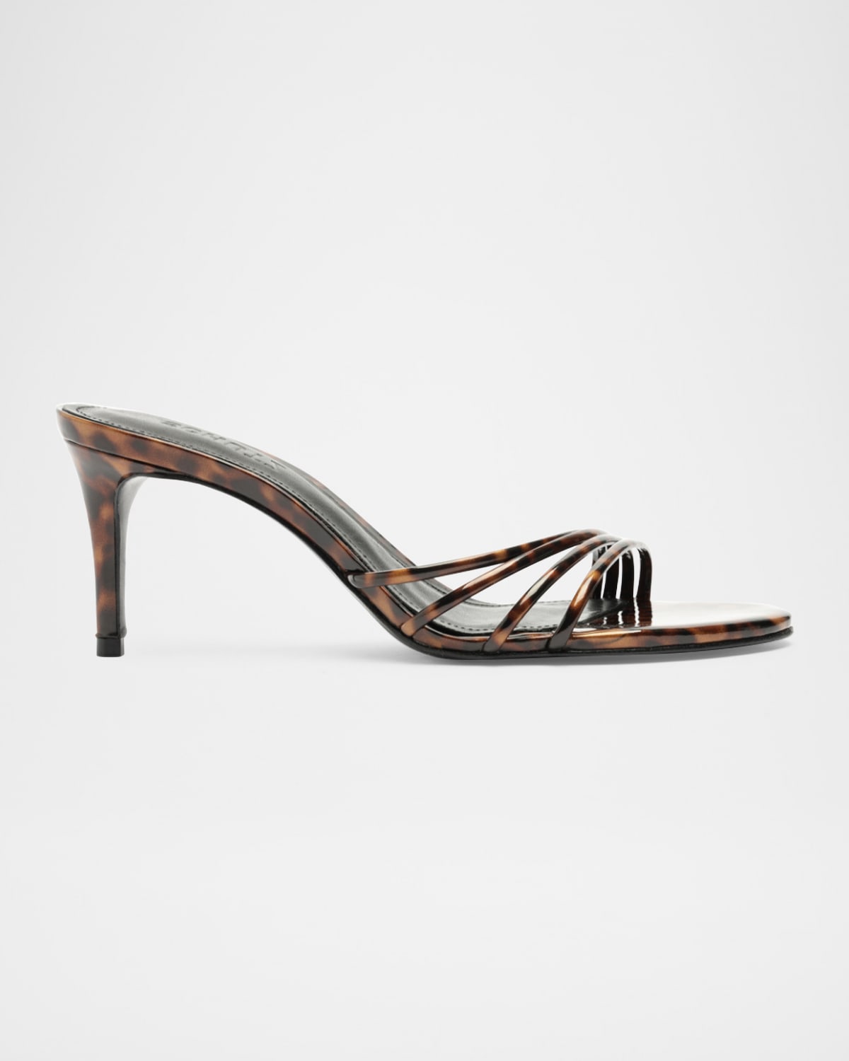 Schutz Inez Strappy Tortoise Slide Sandals In Brown