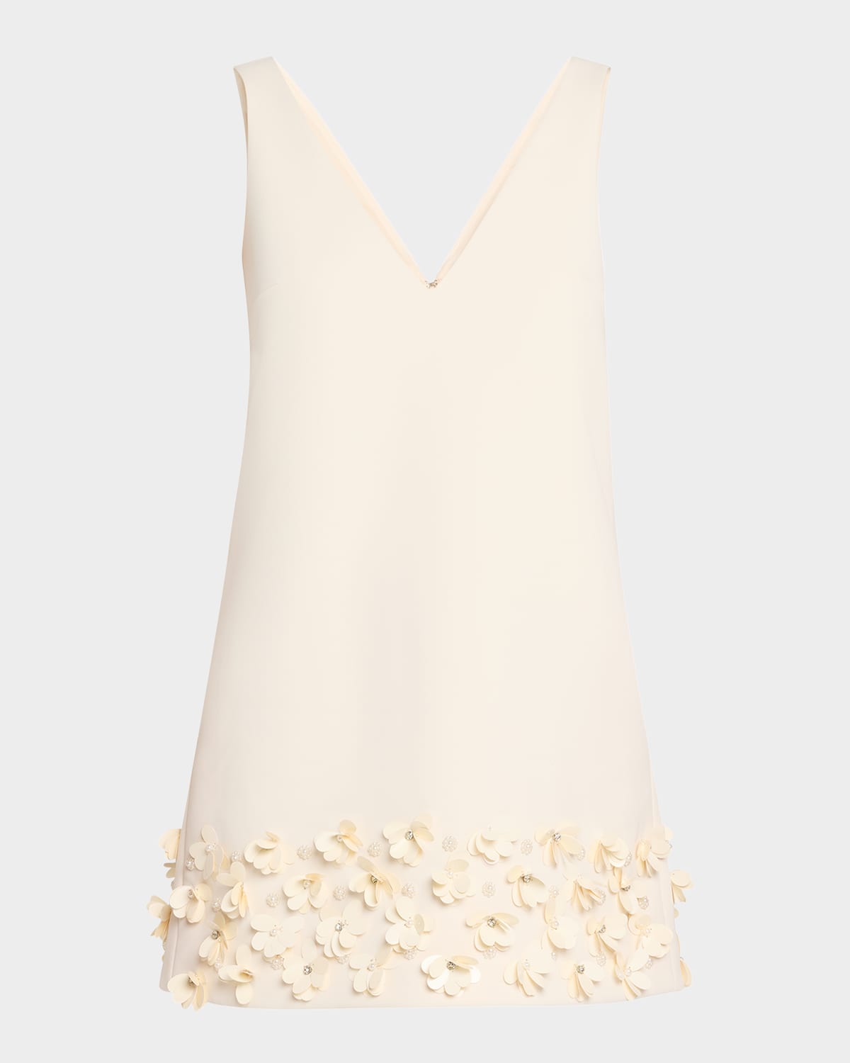 Self-portrait Crystal And Faux-pearl Embellished Crepe Mini Dress In Beige