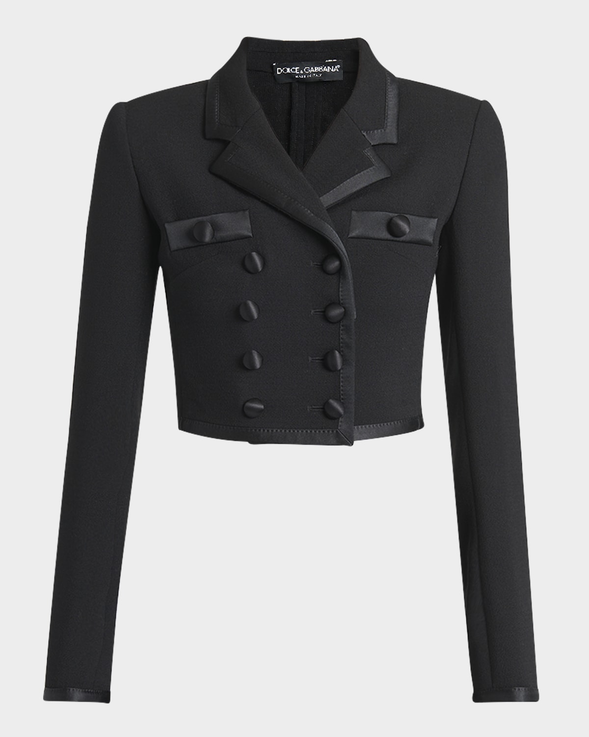 Dolce & Gabbana Cropped Doublebreasted Jacket In Black
