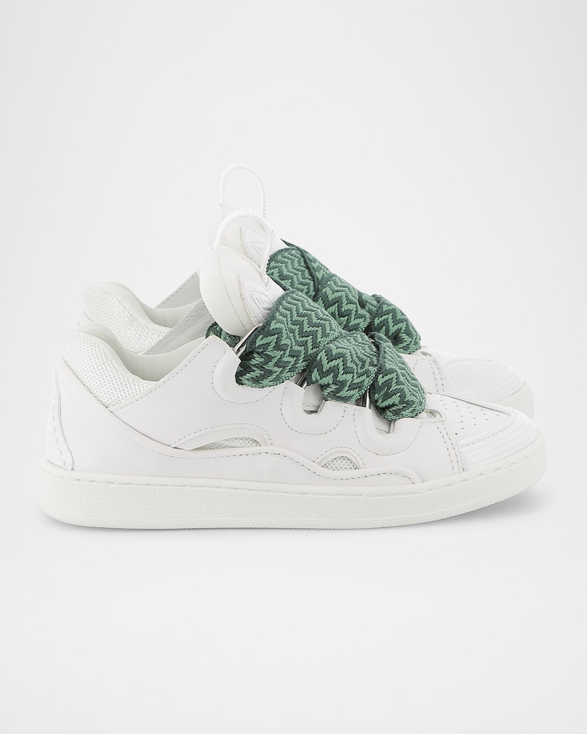 Lanvin Kids Leather Curb Trainers In White