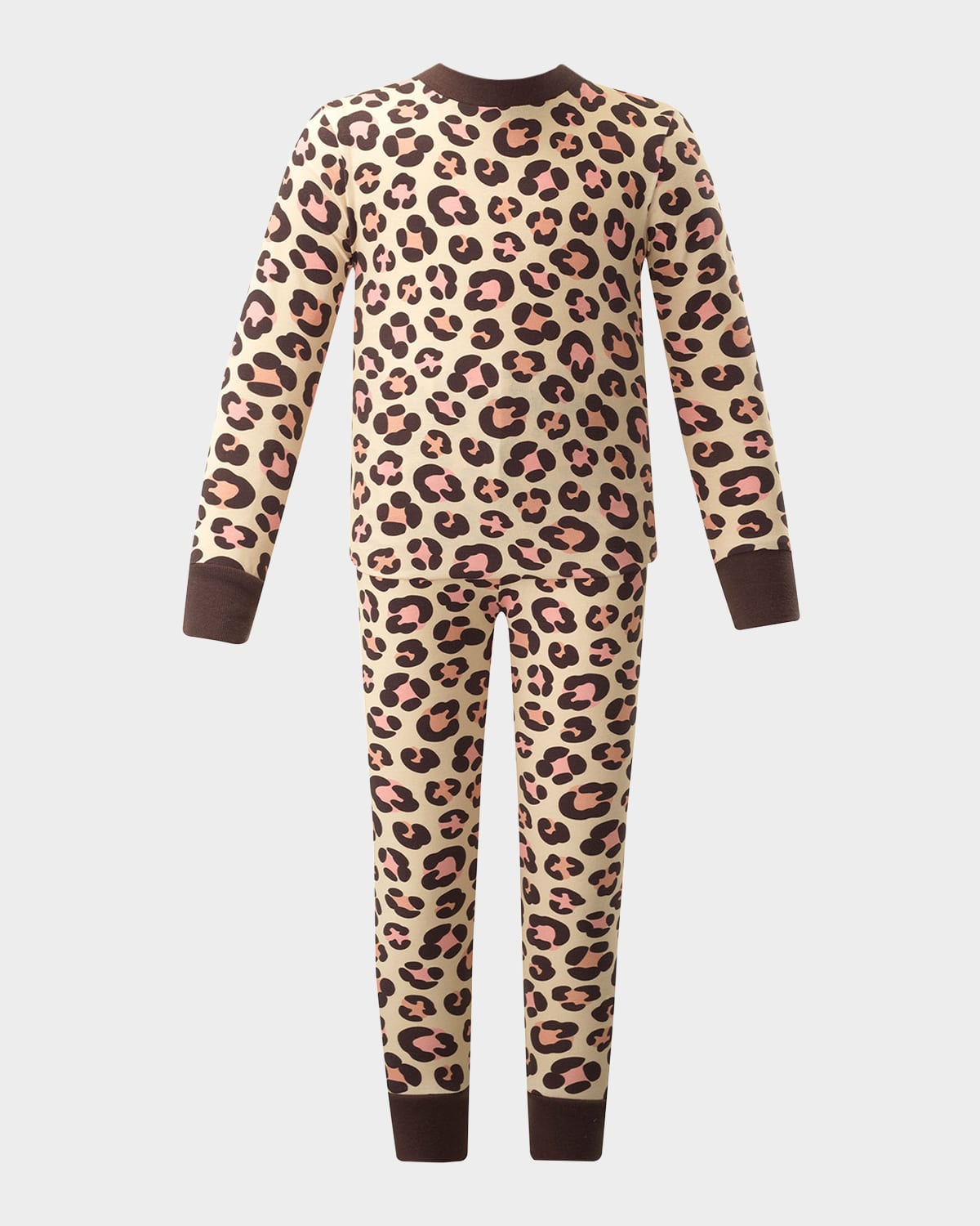 RACHEL RILEY GIRL'S LEOPARD-PRINT JERSEY PAJAMAS 