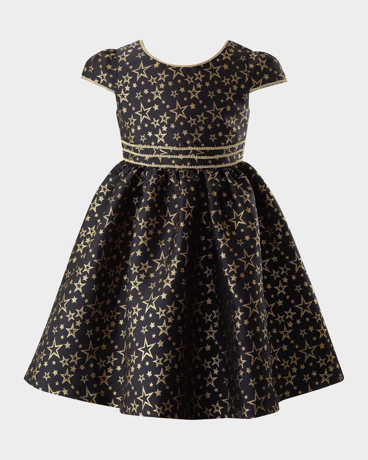 Rachel Riley Star Damask Dress In Black