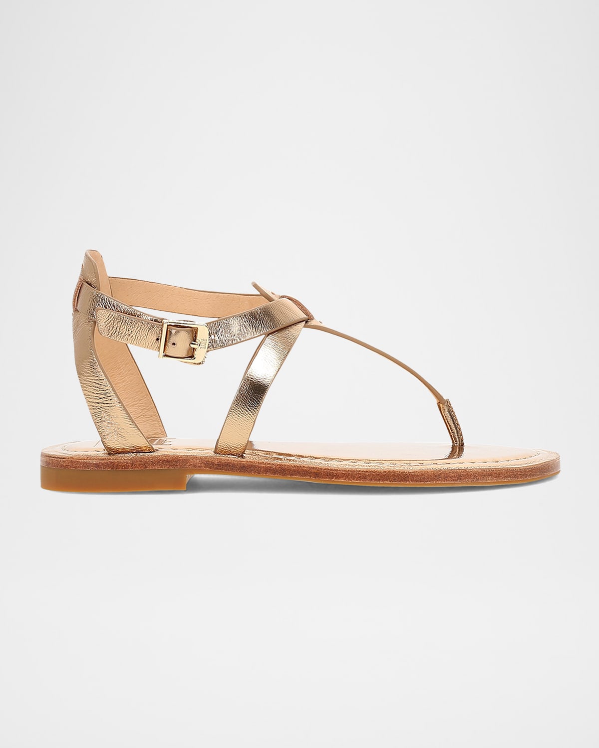 Frye Taylor Metallic Ankle-Strap Thong Sandals