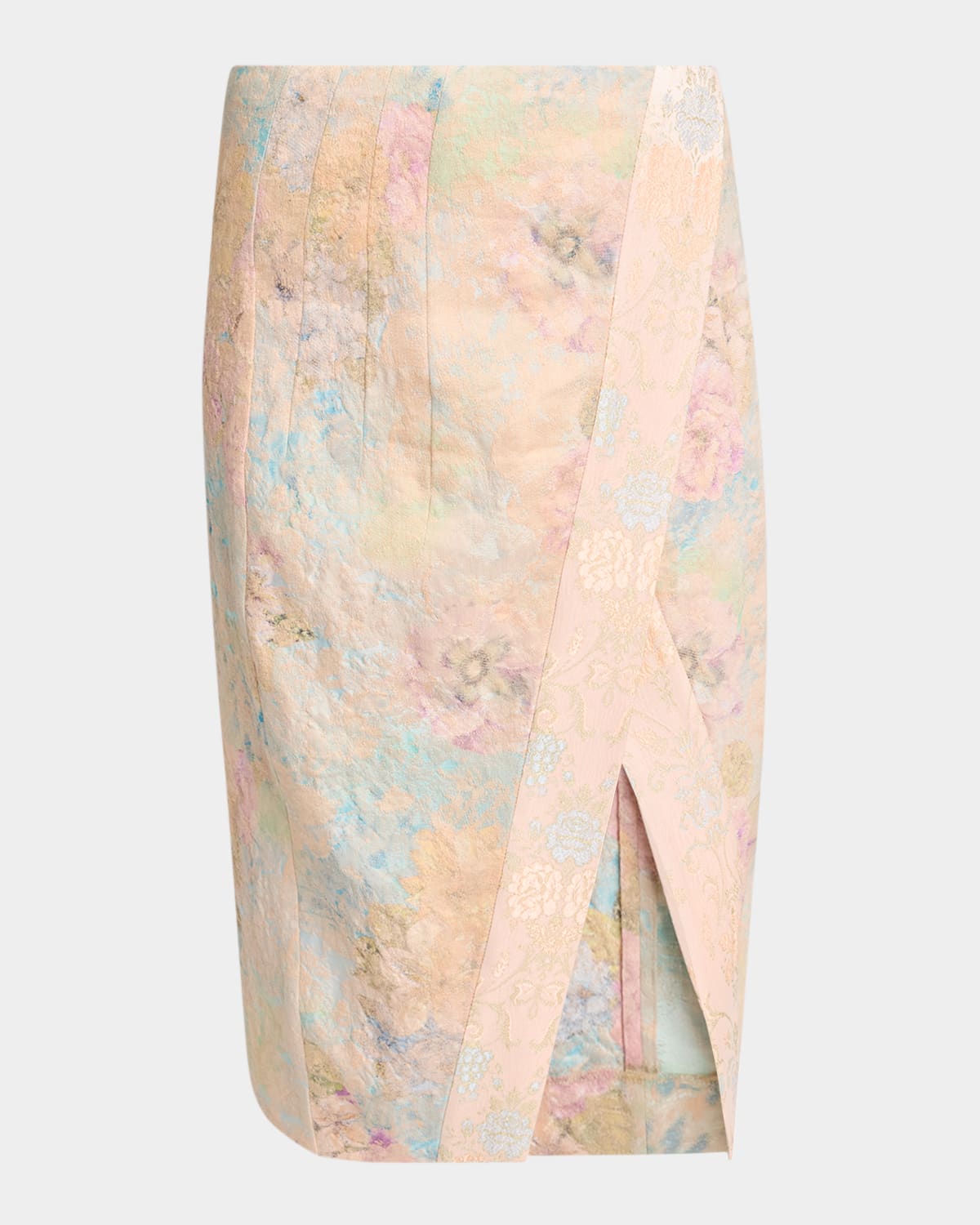 Dries Van Noten Somina Metallic Floral Jacquard Wrap Skirt
