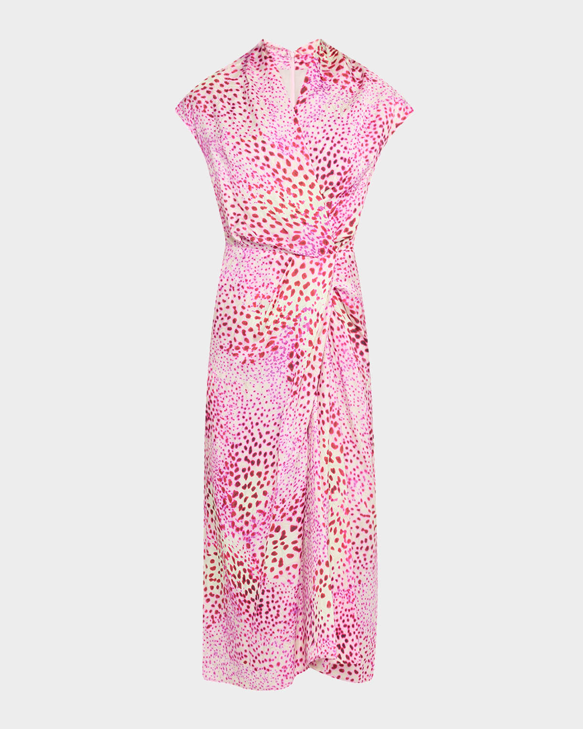 DRIES VAN NOTEN DILLIAN TWISTED CAP-SLEEVE MIDI DRESS 