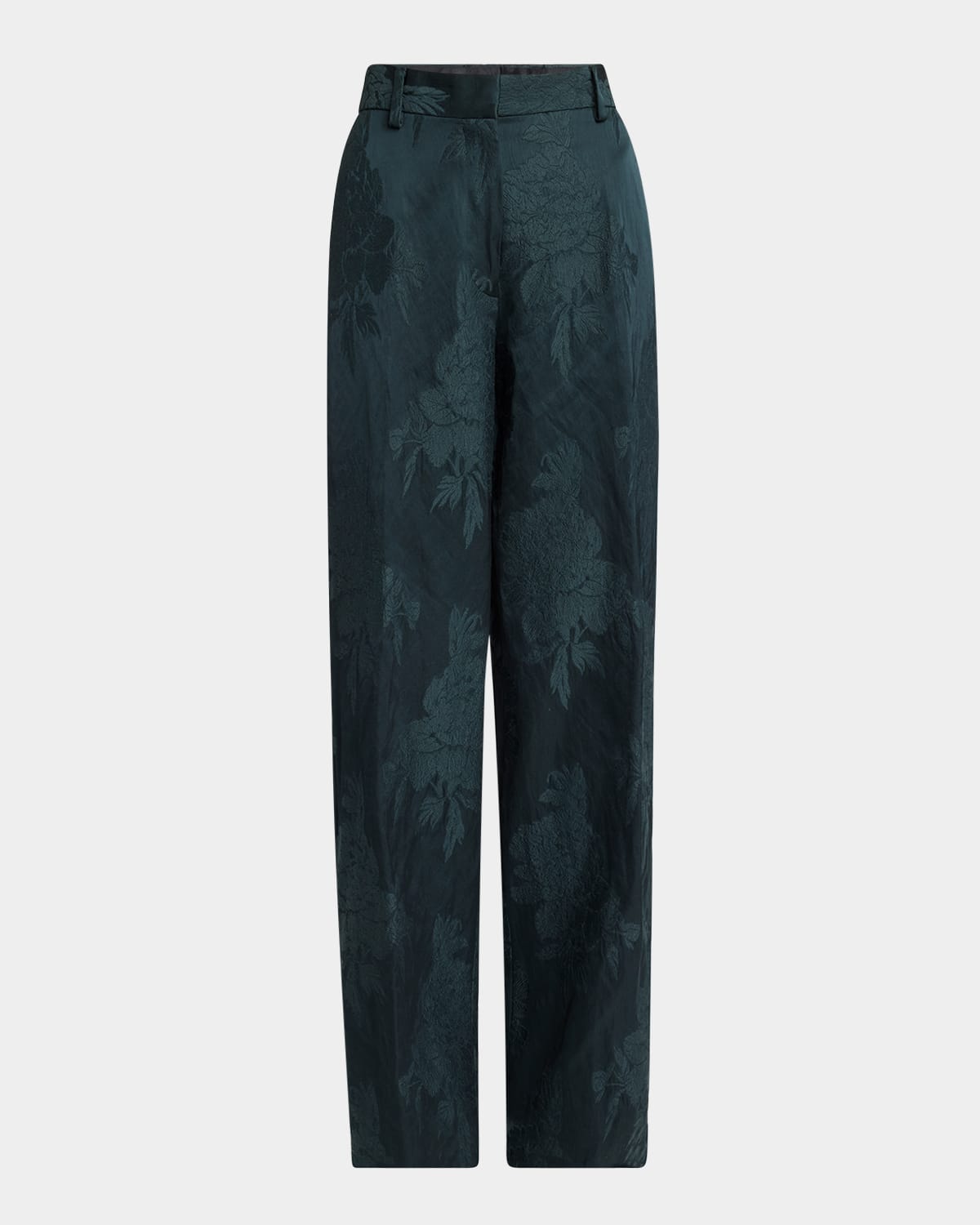 Dries Van Noten Paxy Floral Jacquard Metallic Pants