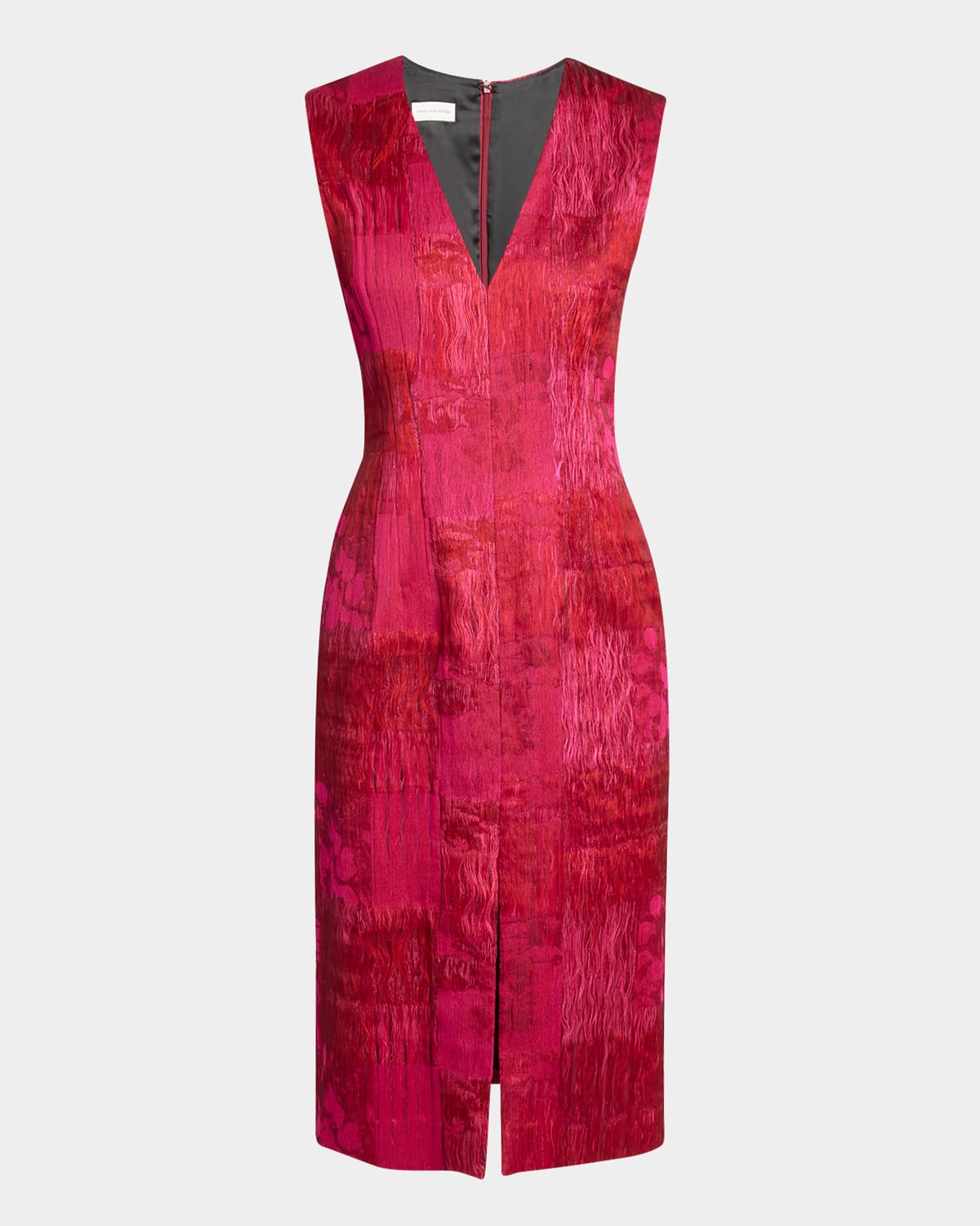 Dries Van Noten Delina Distressed Cotton-blend Jacquard Midi Dress