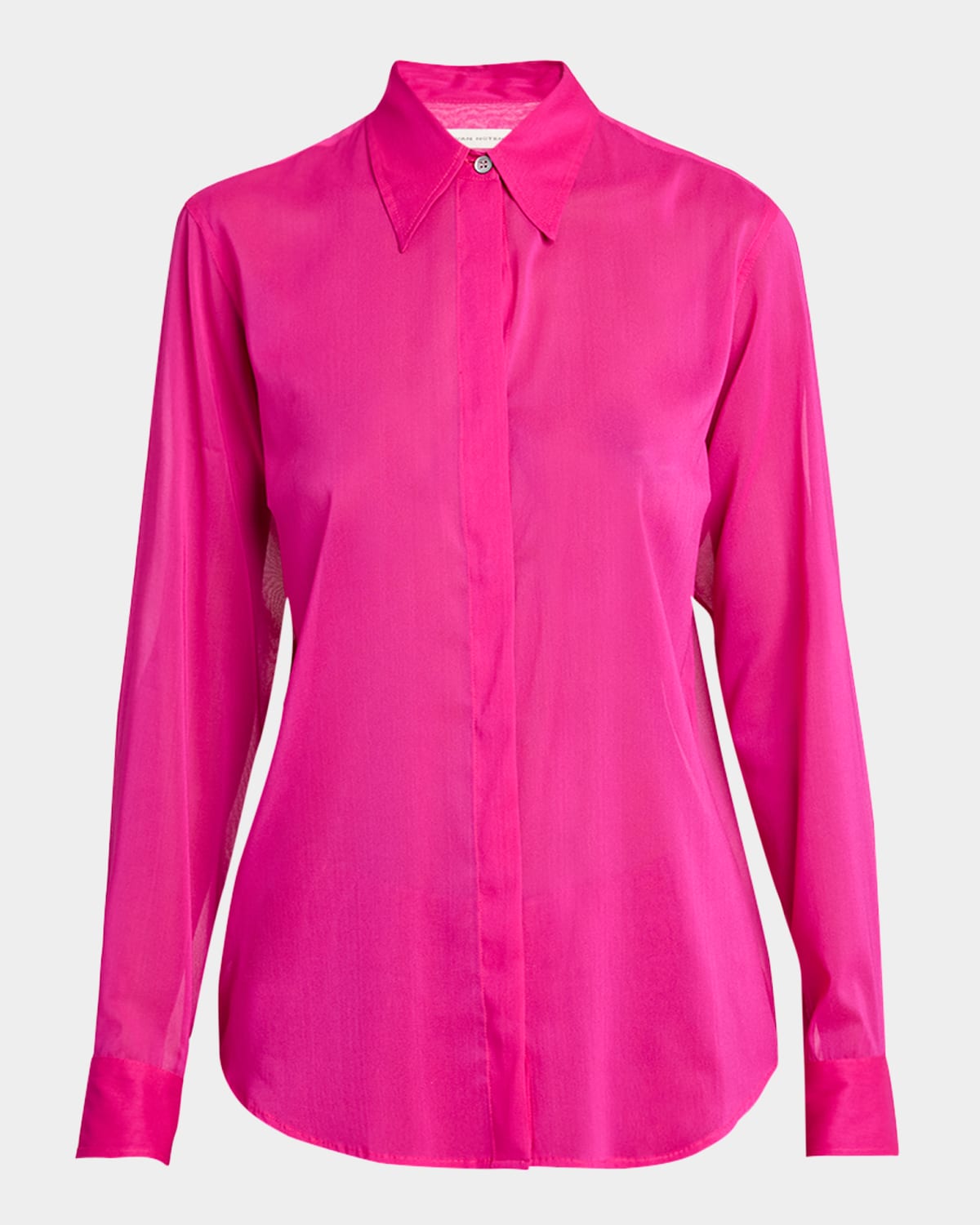 DRIES VAN NOTEN CHOWY SILK BUTTON-DOWN SHIRT 
