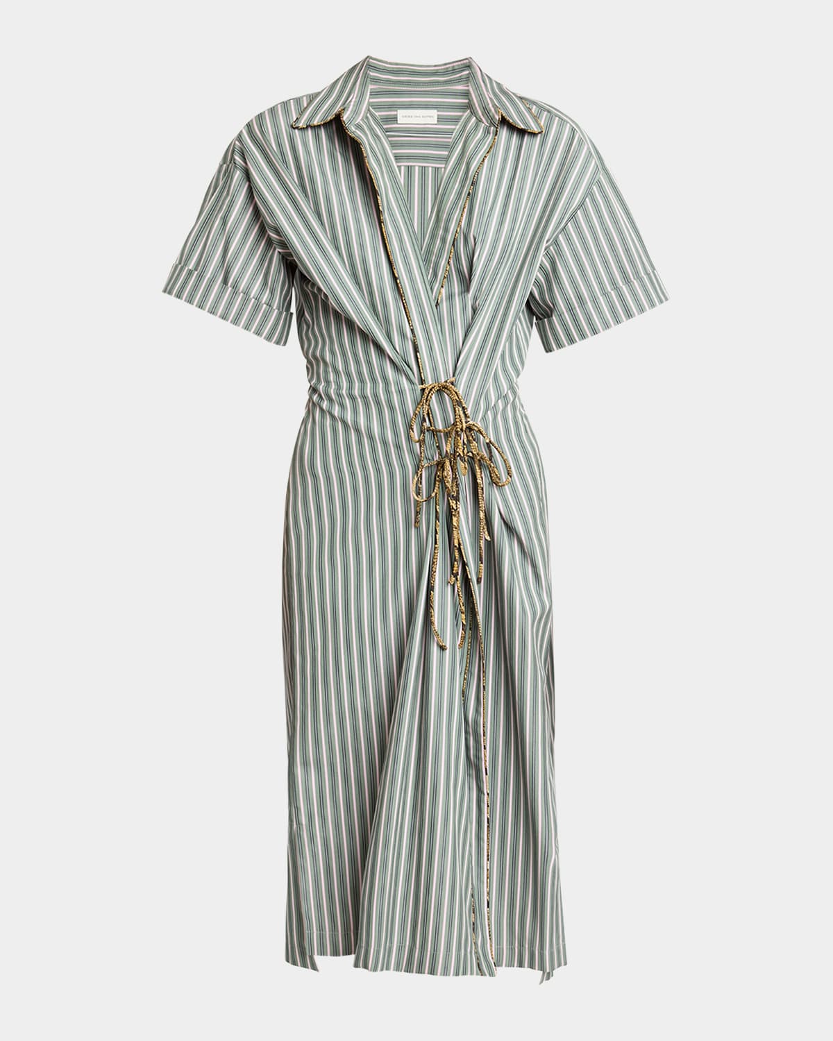 Delicky Striped Wrap Shirtdress