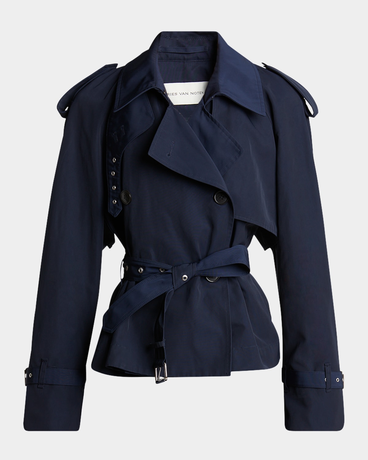 Dries Van Noten Risto Belted Short Trench Coat