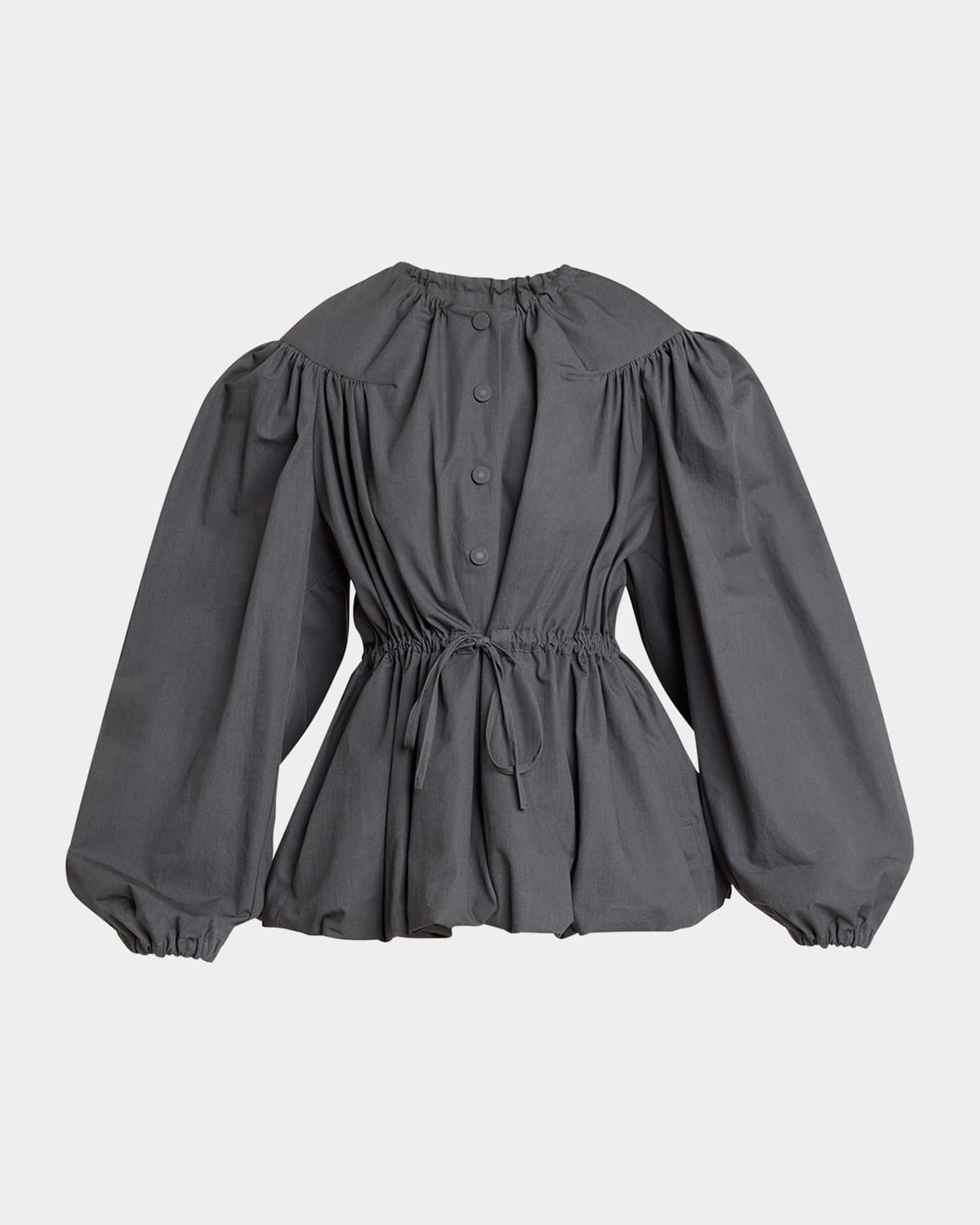 Dries Van Noten Vanter Pleated Bubble Hem Drawstring Jacket