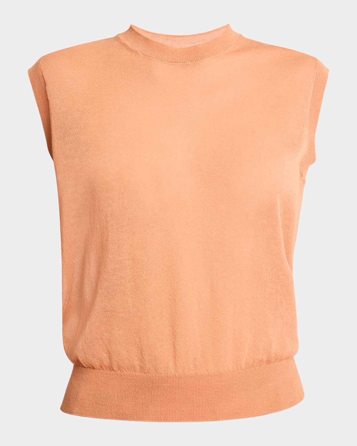 Dries Van Noten Tamara Sheer Knit Sleeveless Sweater In Peach