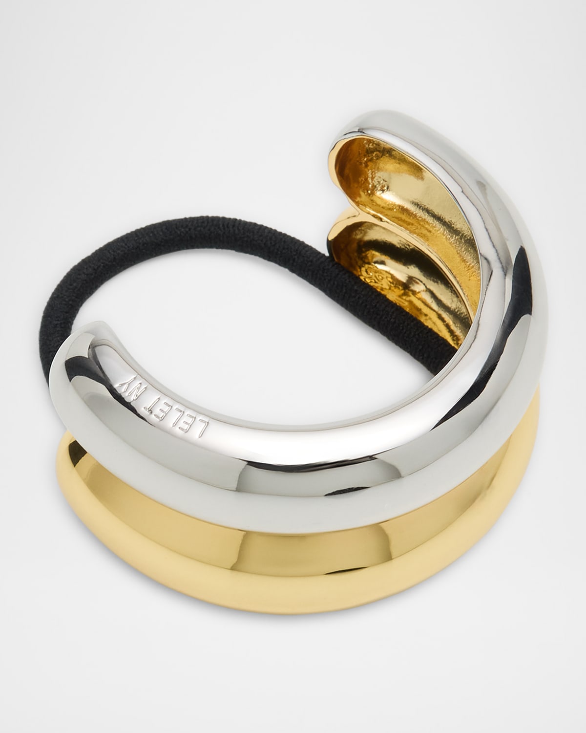 Lelet Ny Glossy Double Arch Metal Ponytail Cuff In Mixed Metal