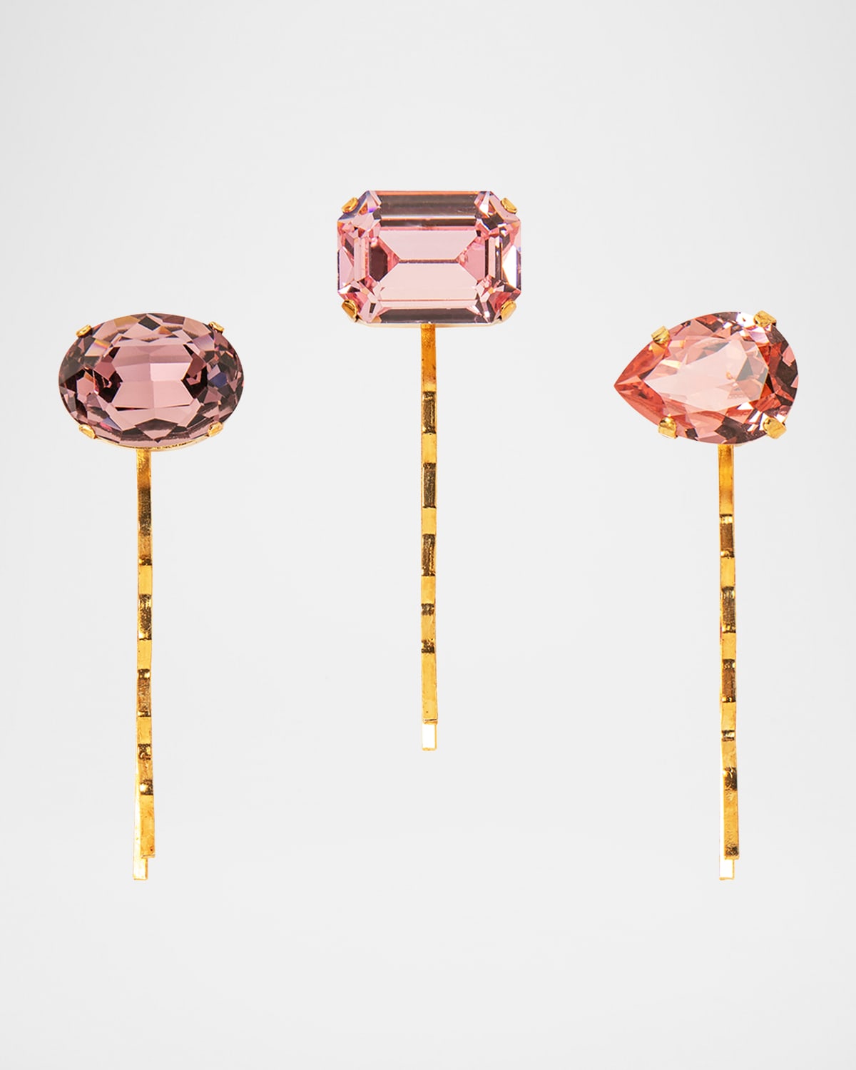 Jennifer Behr Karina Assorted 3-pack Czech Crystal Bobby Pins In Rose