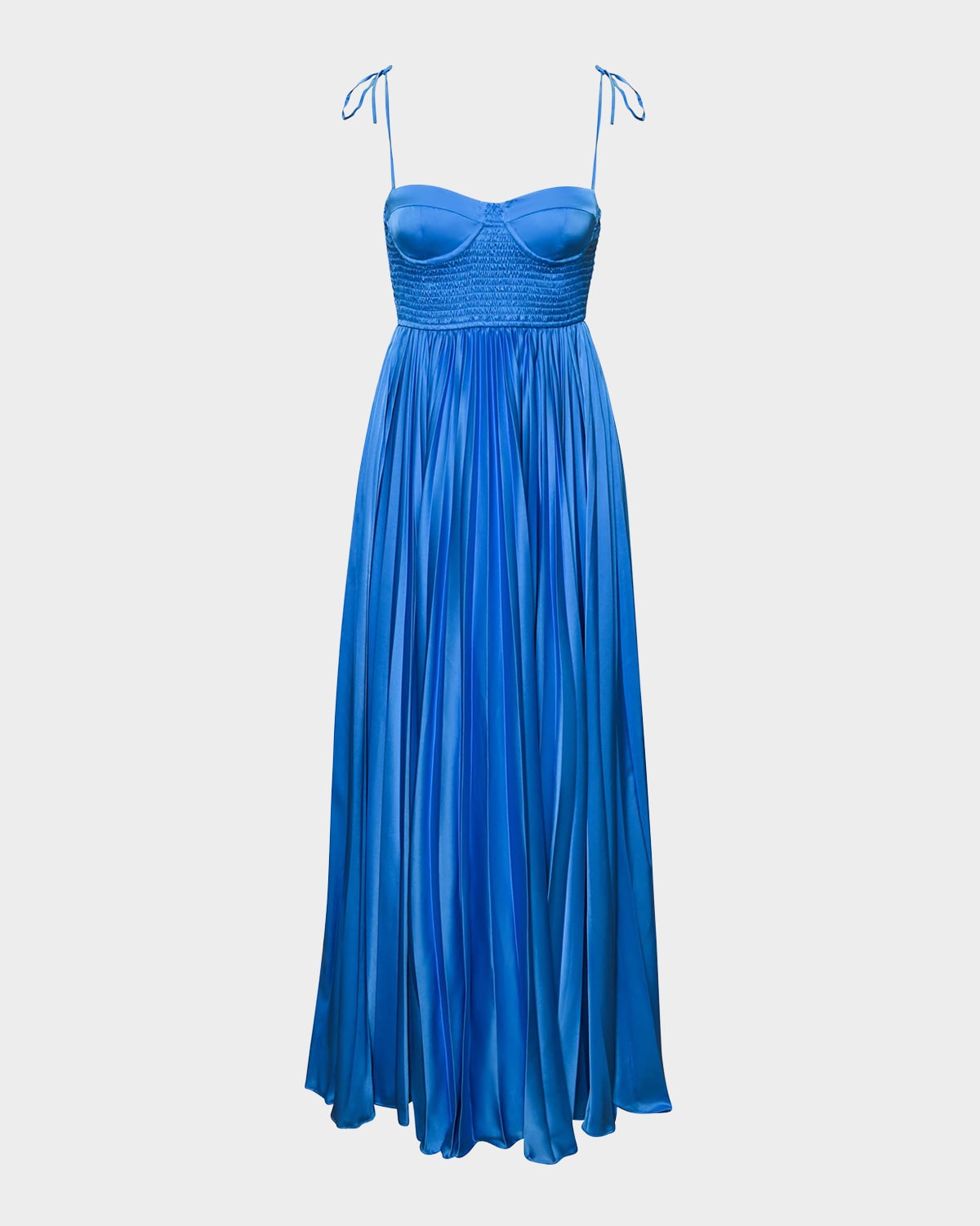 HUTCH AYLA PLEATED SWEETHEART SATIN GOWN 