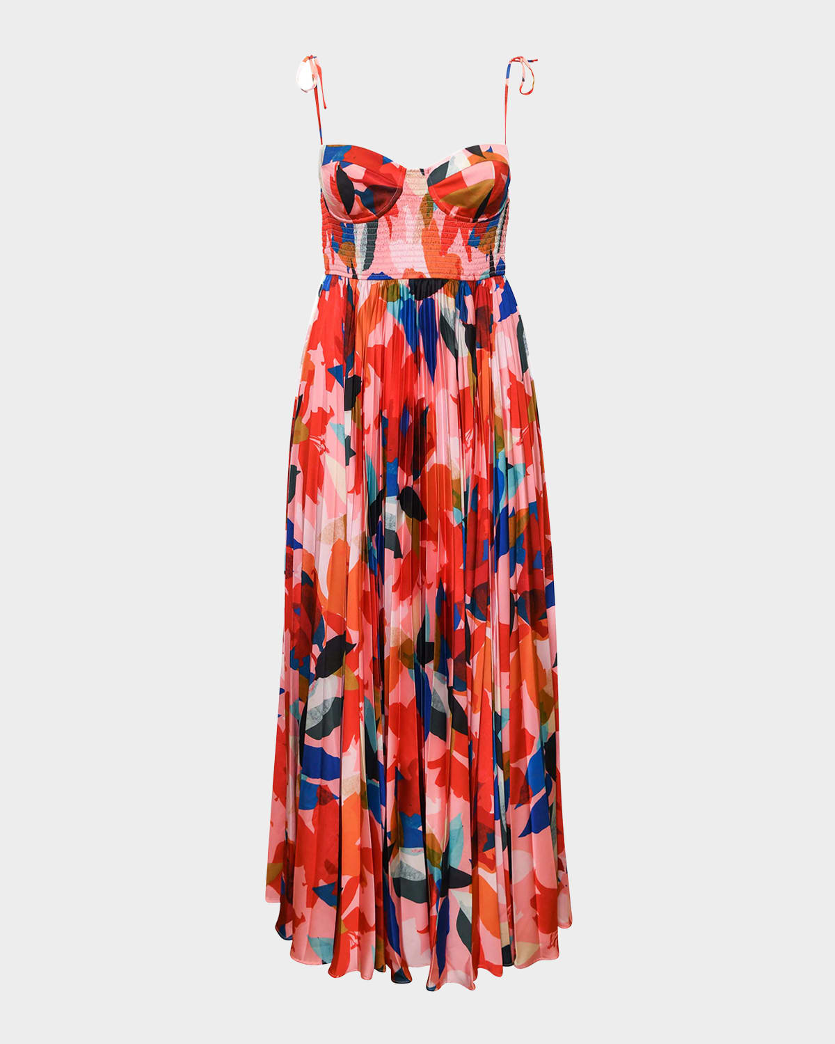 Ayla Pleated Sweetheart Satin Gown