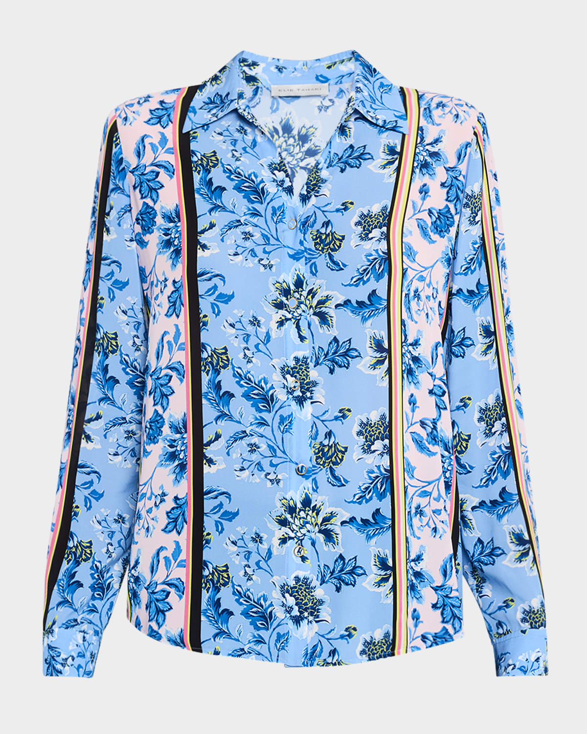 The Madeline Floral-Print Striped Blouse