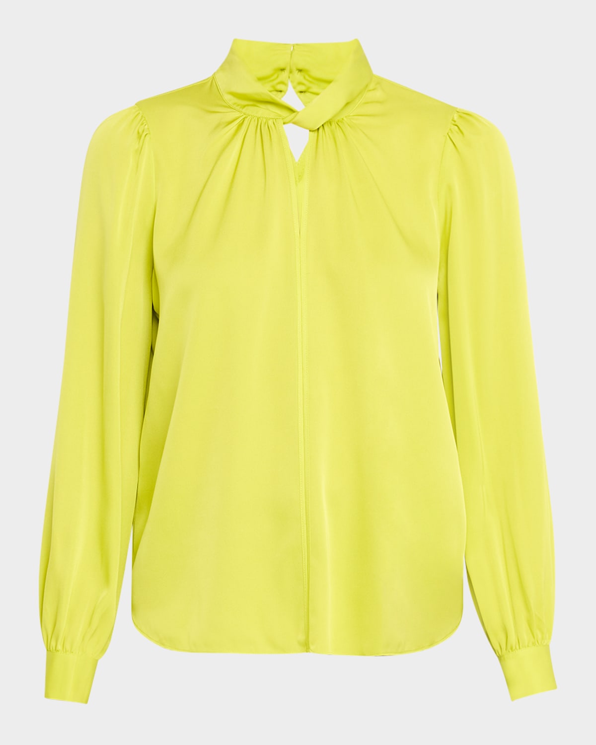 ELIE TAHARI THE CORA CUTOUT TWIST-FRONT BLOUSE 