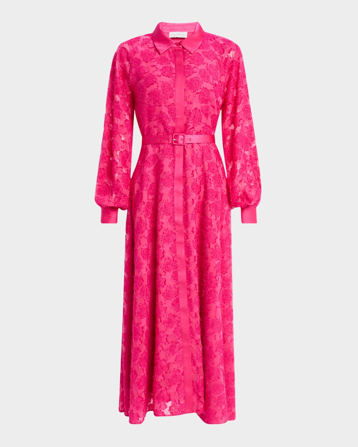 The Kassiani Fringe-Textured Midi Shirtdress