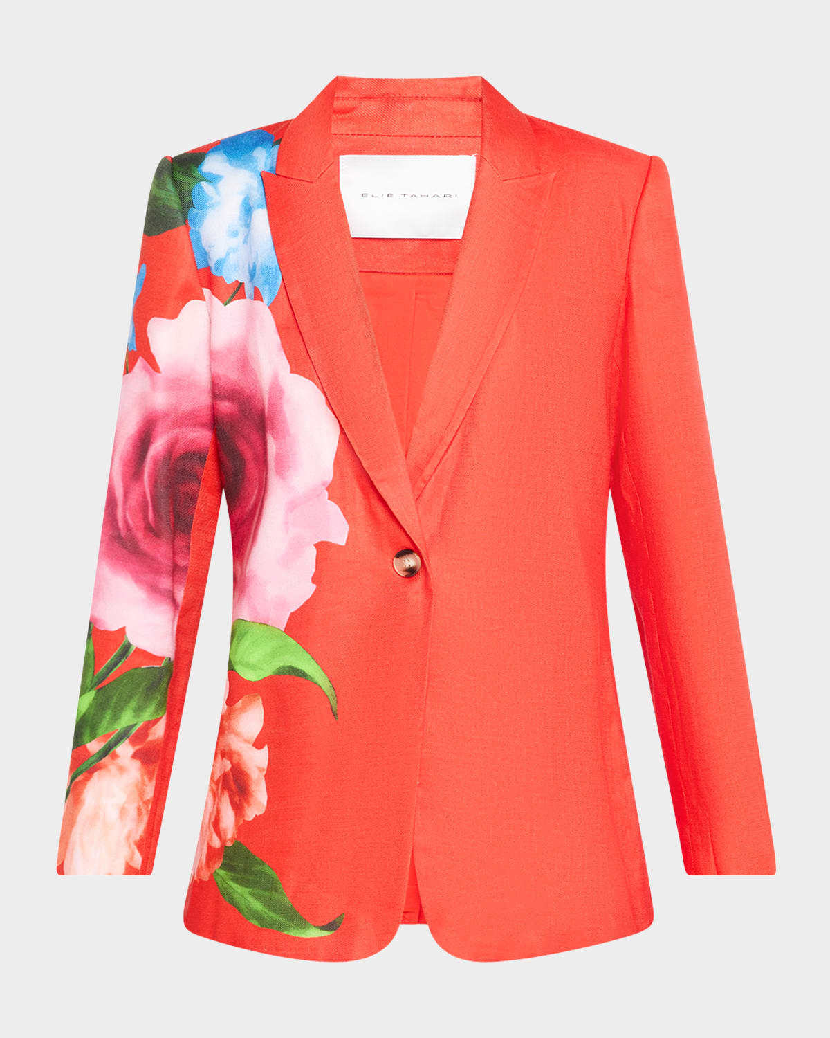 ELIE TAHARI SIMONE FLORAL-PRINT TWILL BLAZER 