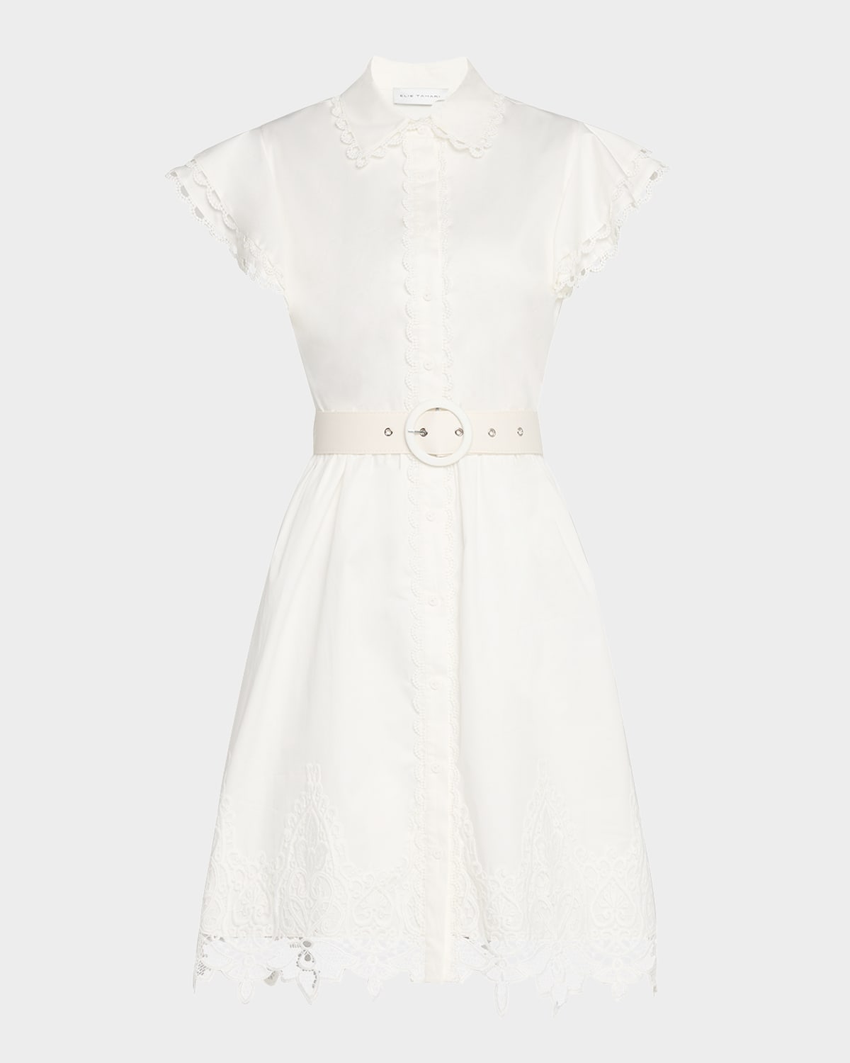 The Sloane Lace-Trim Cotton Shirtdress