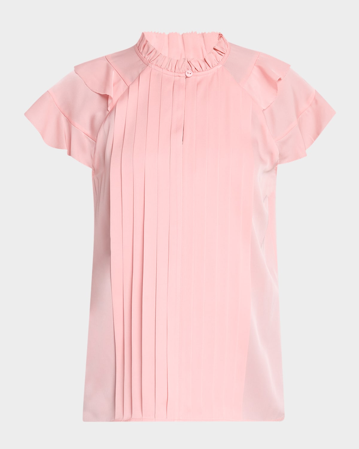 The Zion Pintuck Ruffle-Trim Blouse