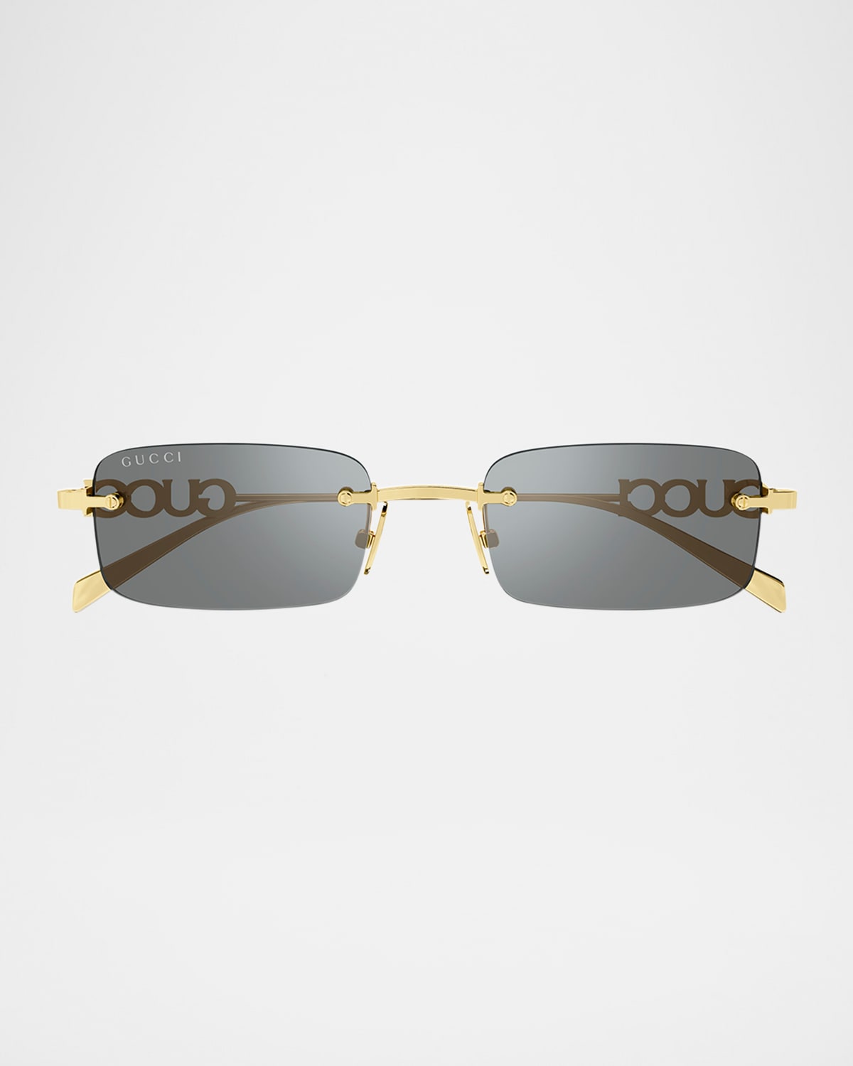 Gucci Men's Gg1808sm Metal Rectangle Sunglasses In Shiny Endura Gold