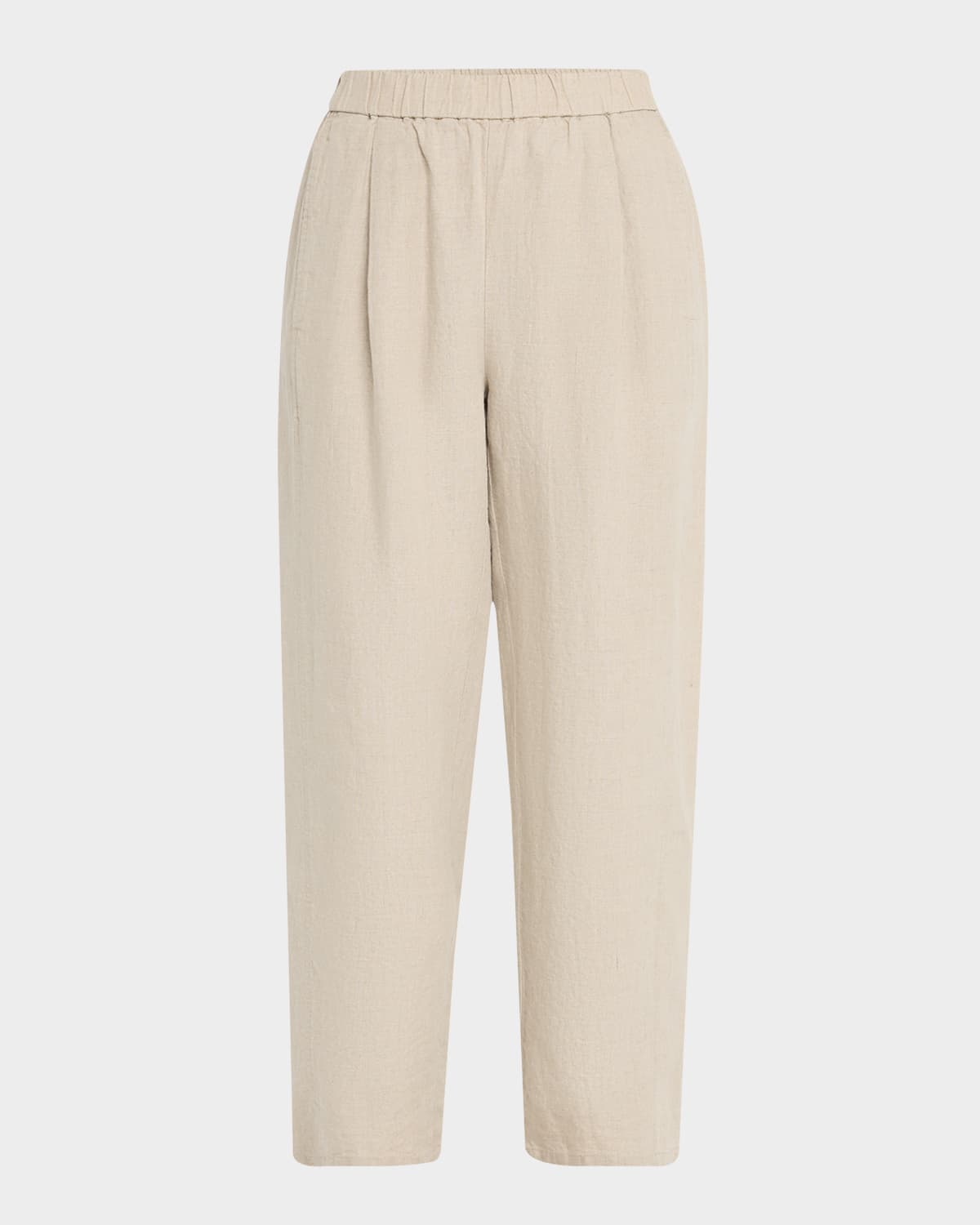 EILEEN FISHER CROPPED ORGANIC LINEN LANTERN PANTS 