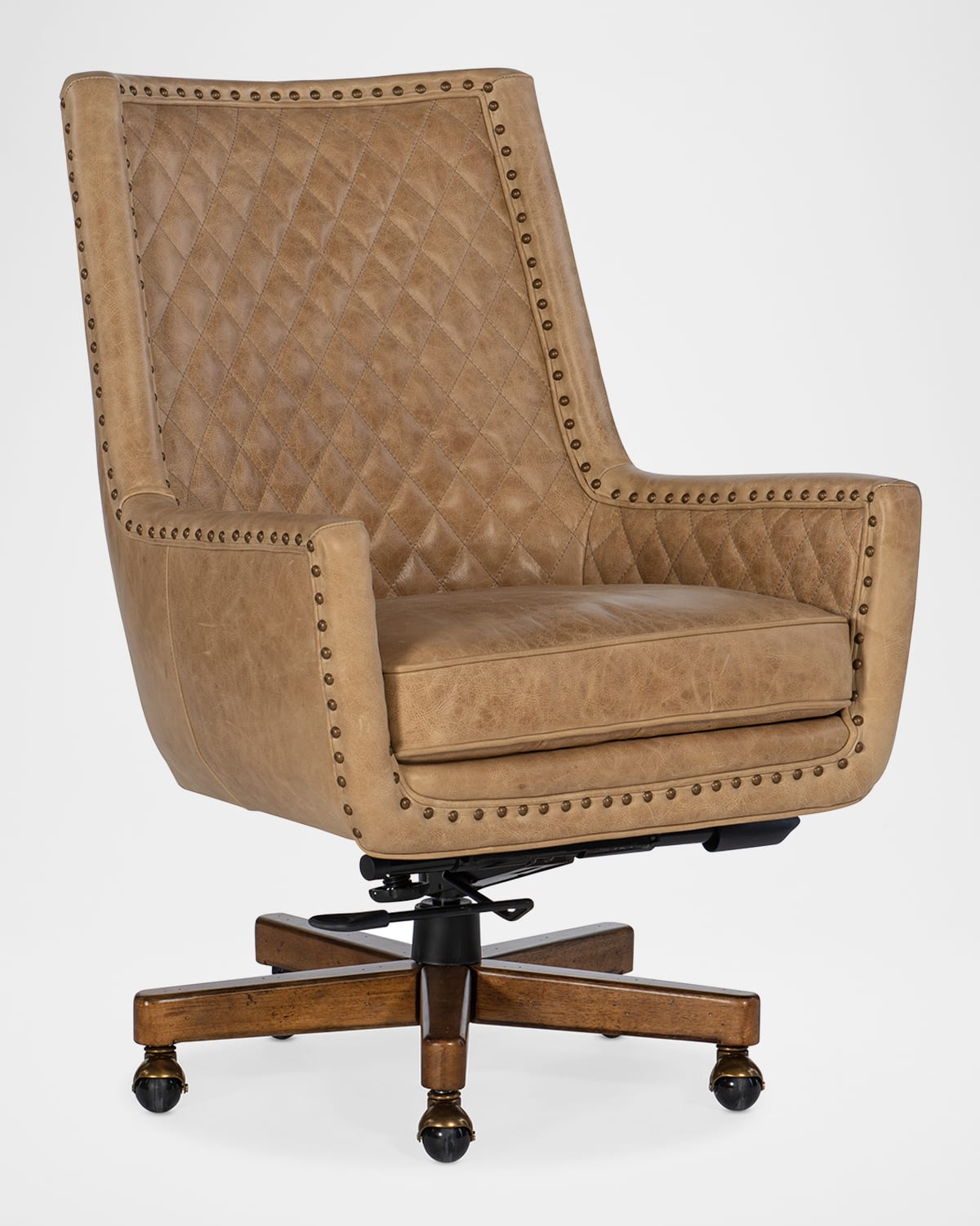 Hooker Furniture Kent Leather Executive Swivel/tilt Desk Chair In Venerando Bisque