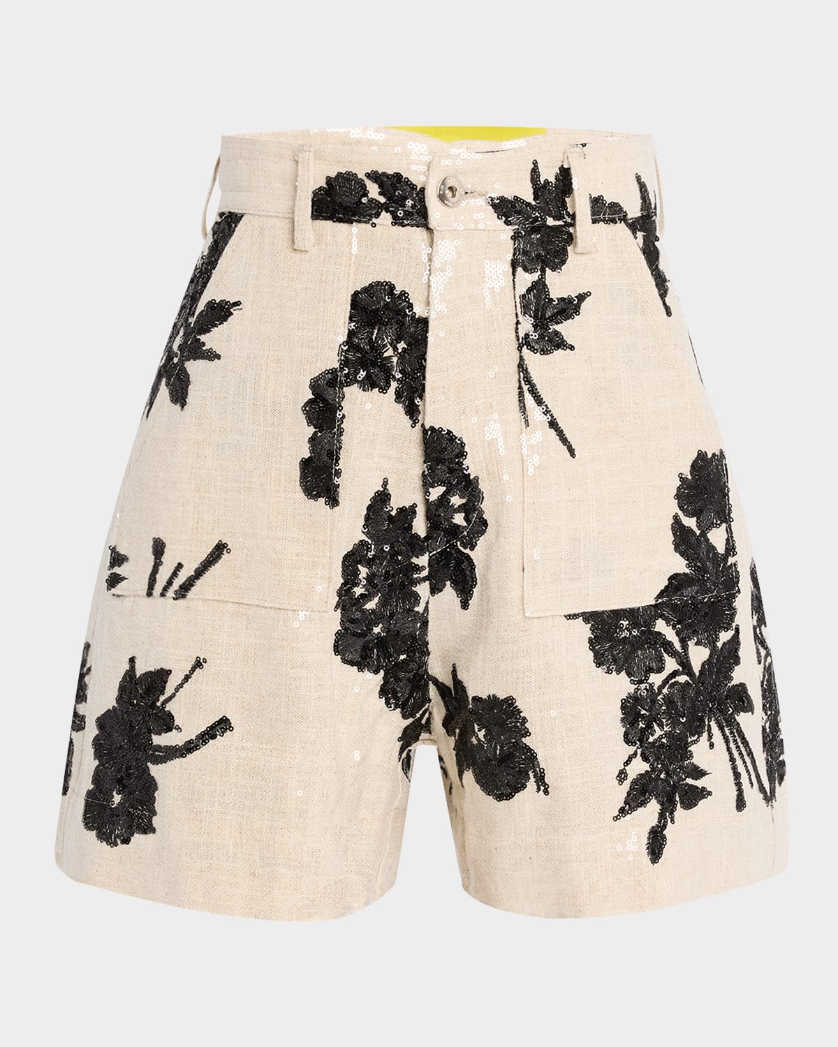 Marques'Almeida Sequined Linen Shorts