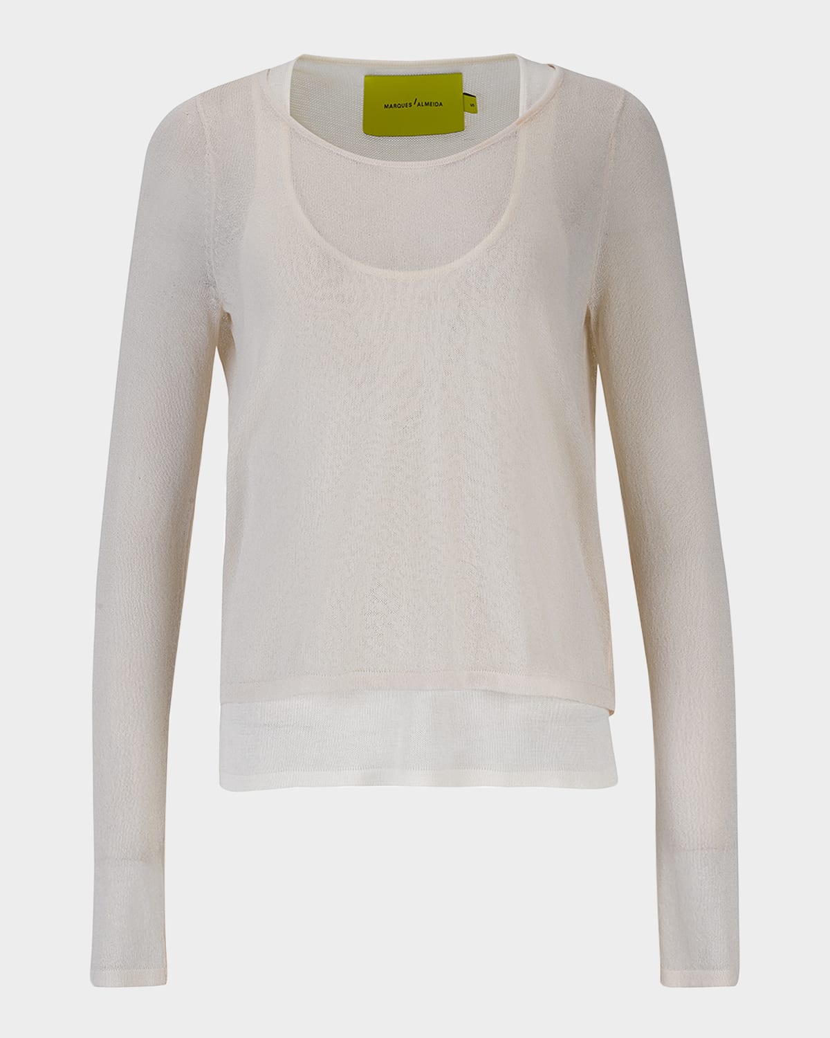 Marques'Almeida Layered Wide-Neck Knit Top