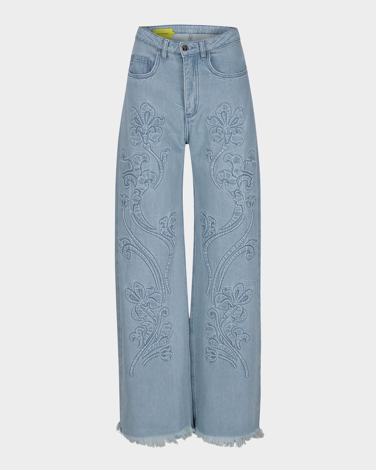 MARQUES' ALMEIDA FLORAL-EMBROIDERED BOYFRIEND JEANS 
