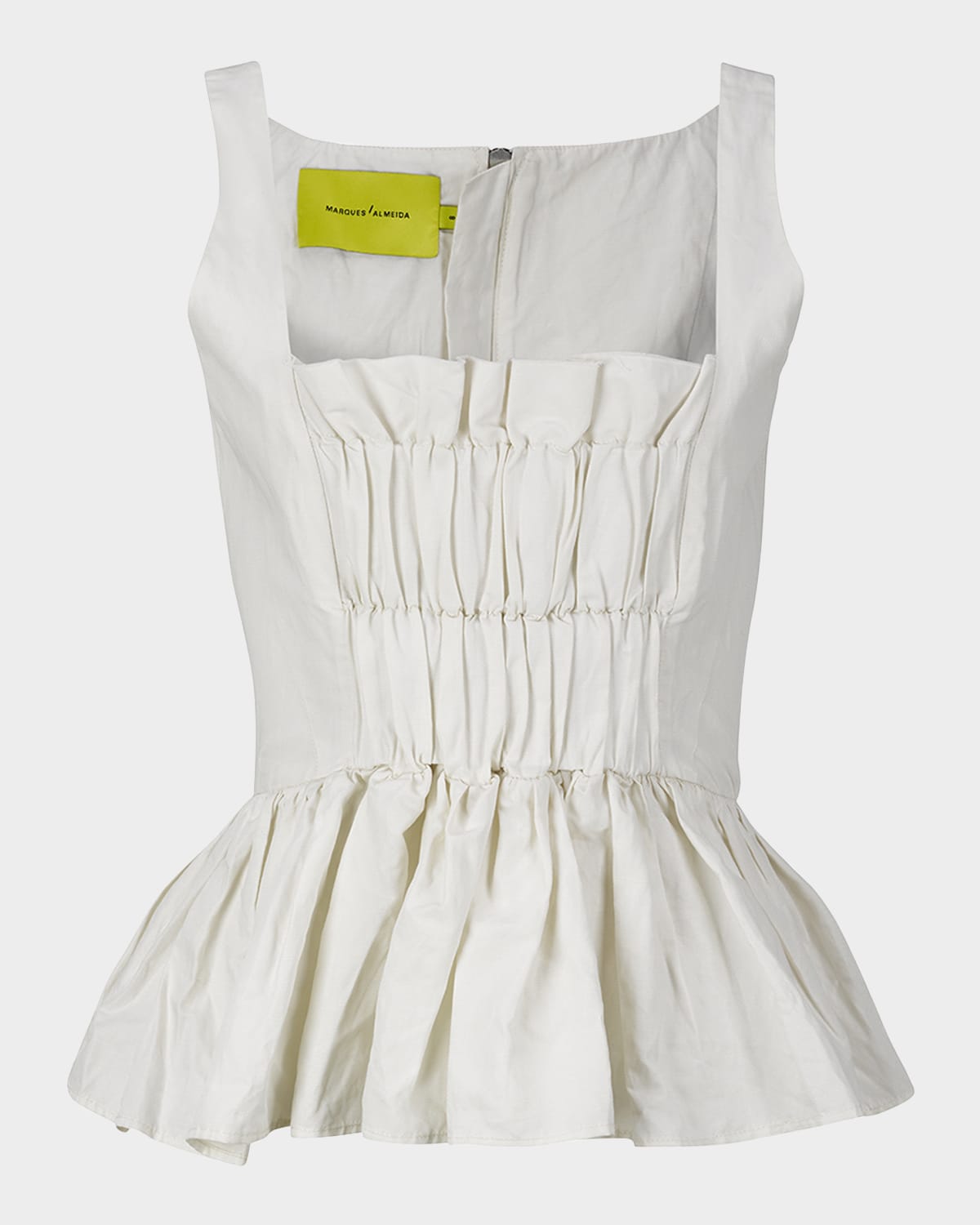 Marques'Almeida Gathered Cotton Peplum Top