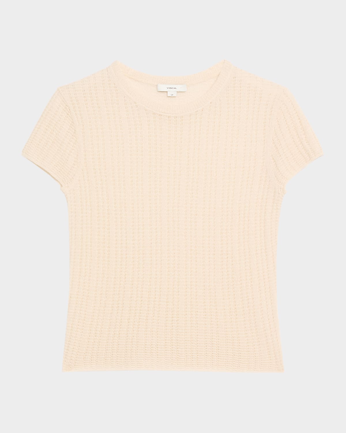 Crewneck Waffle-Knit Top
