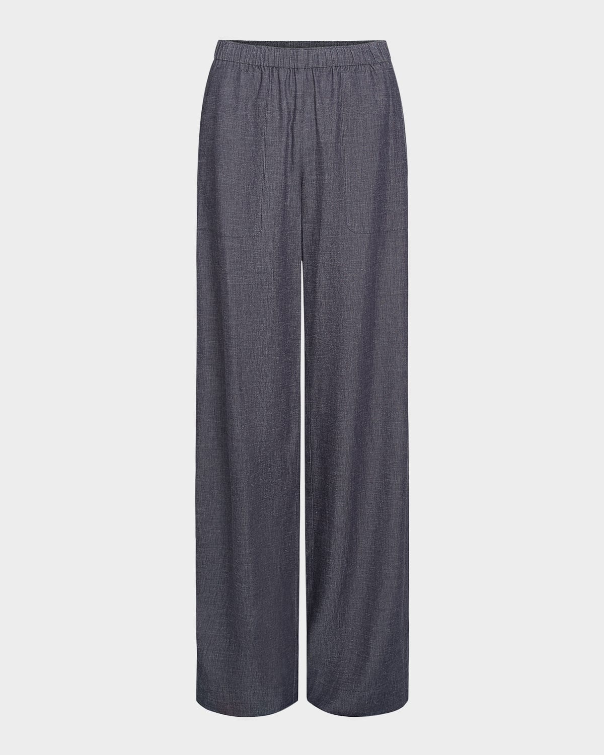 Shop Vince Mid-rise Casual Pull-on Pants In Mid Indigo