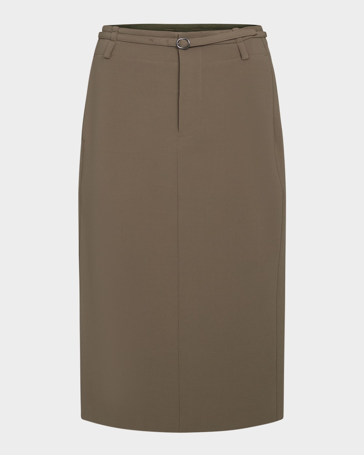 Belted Midi Pencil Skirt