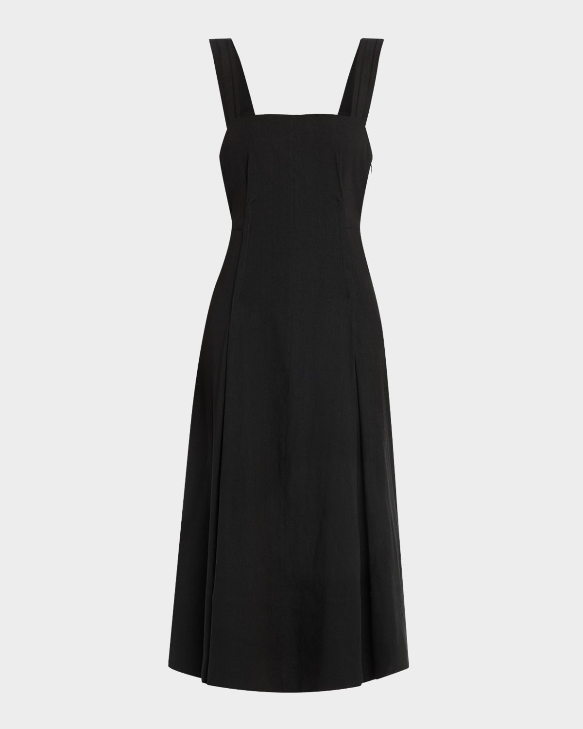 Vince Sleeveless Linen-blend Cami Dress In Black