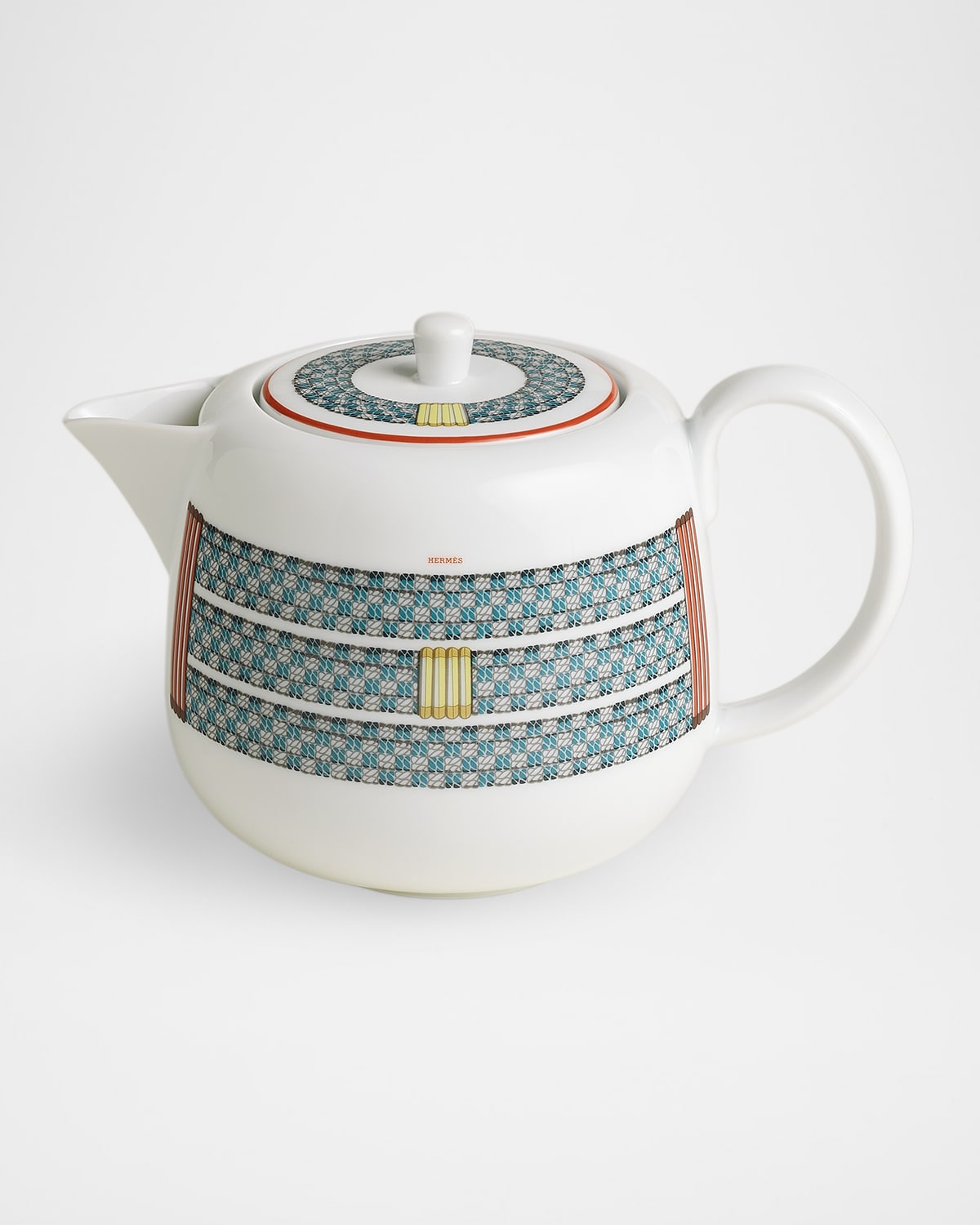 Pre-owned Hermes Tressages Equestres 6-cup Teapot With Filter