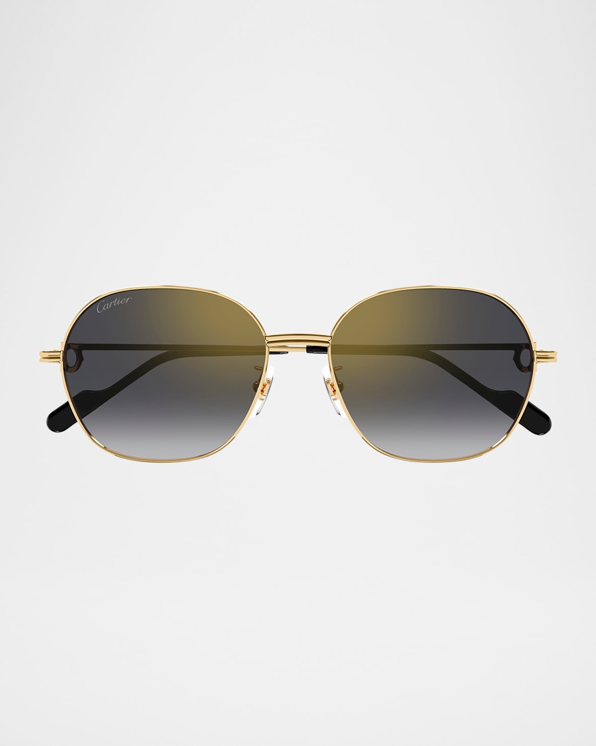 Cartier Gradient Metal Butterfly Sunglasses In Smooth Golden Finish