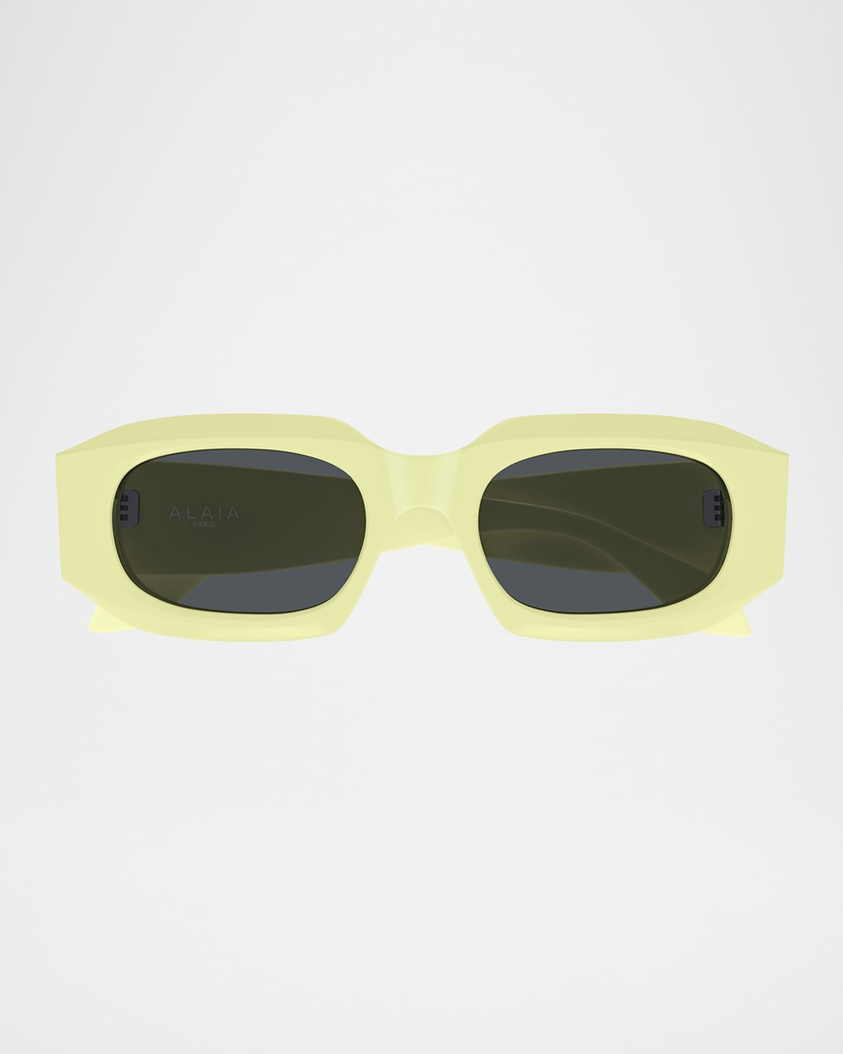 Shop Alaïa Acetate Rectangle Sunglasses In Yellow