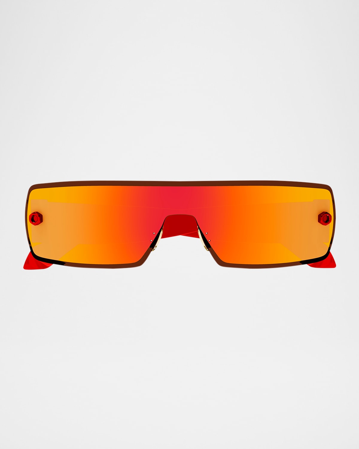 Alaïa Aa0083s Shield Metal Sunglasses In Red