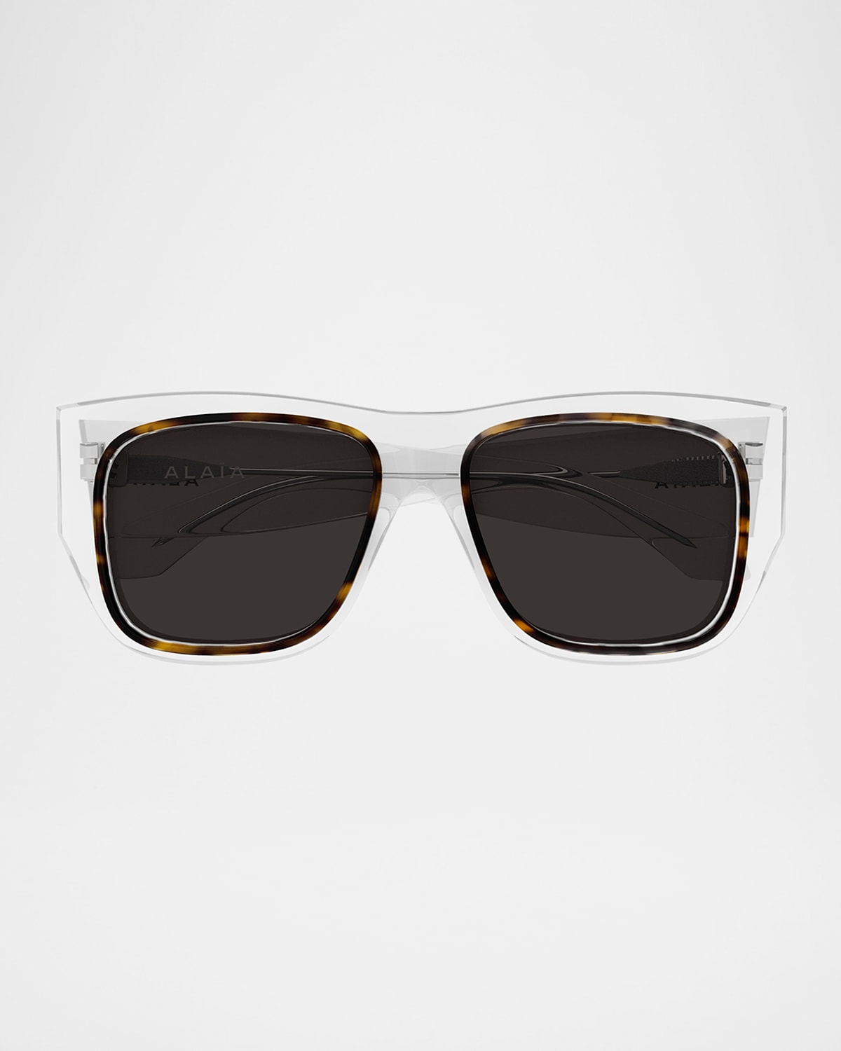 Alaïa Aa0090s Rectangle Acetate Sunglasses In Crystal