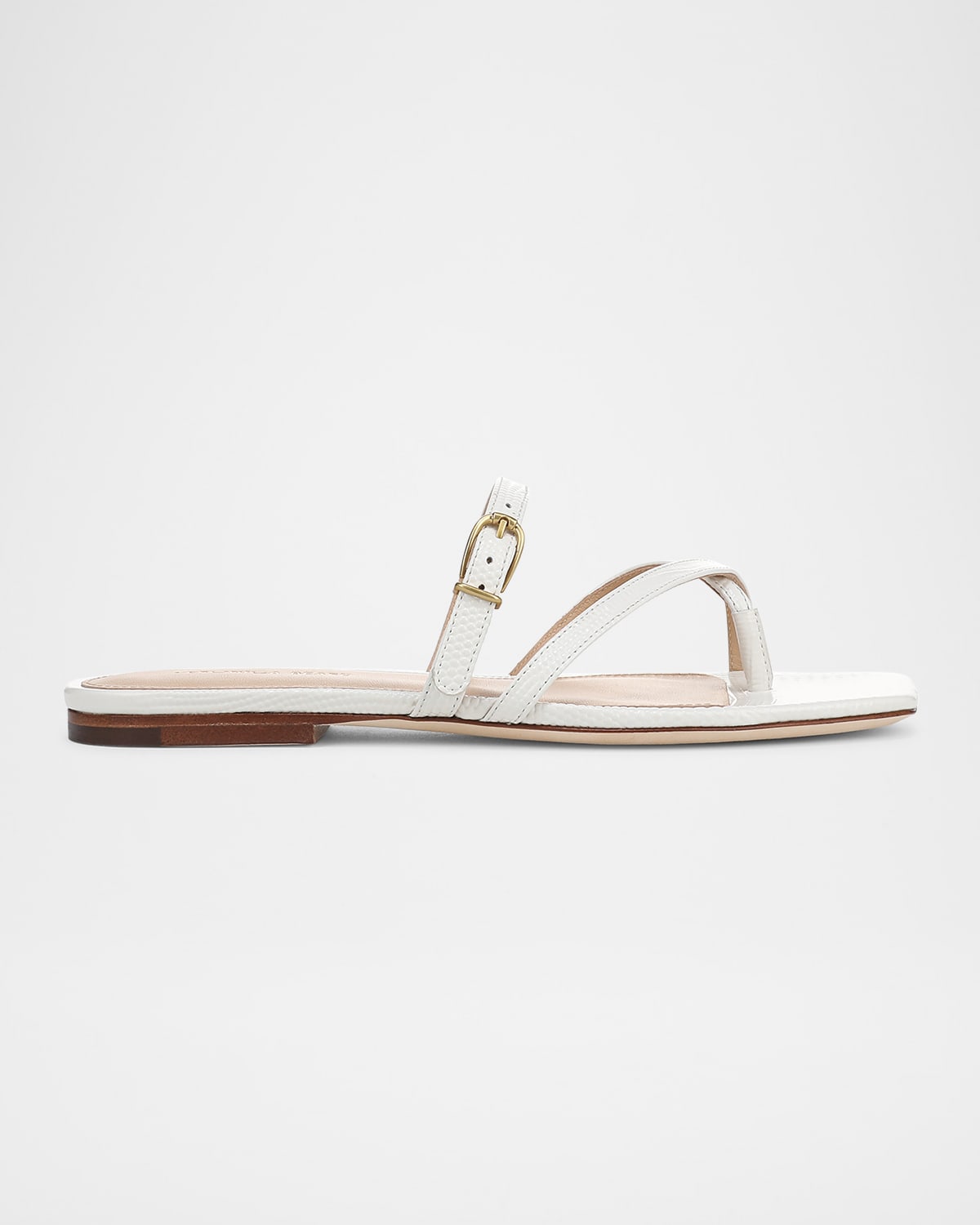 Marthe Crisscross Buckle Flat Slide Sandals