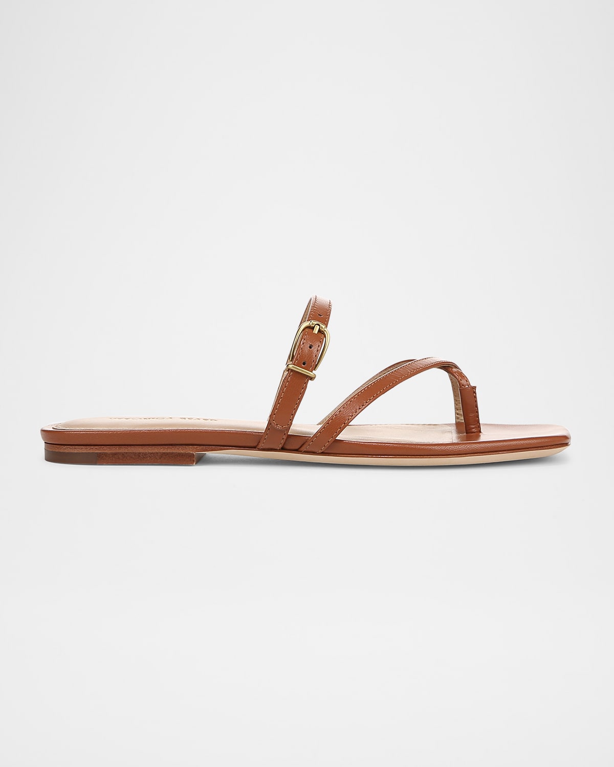 Veronica Beard Marthe Crisscross Buckle Flat Slide Sandals In Honey