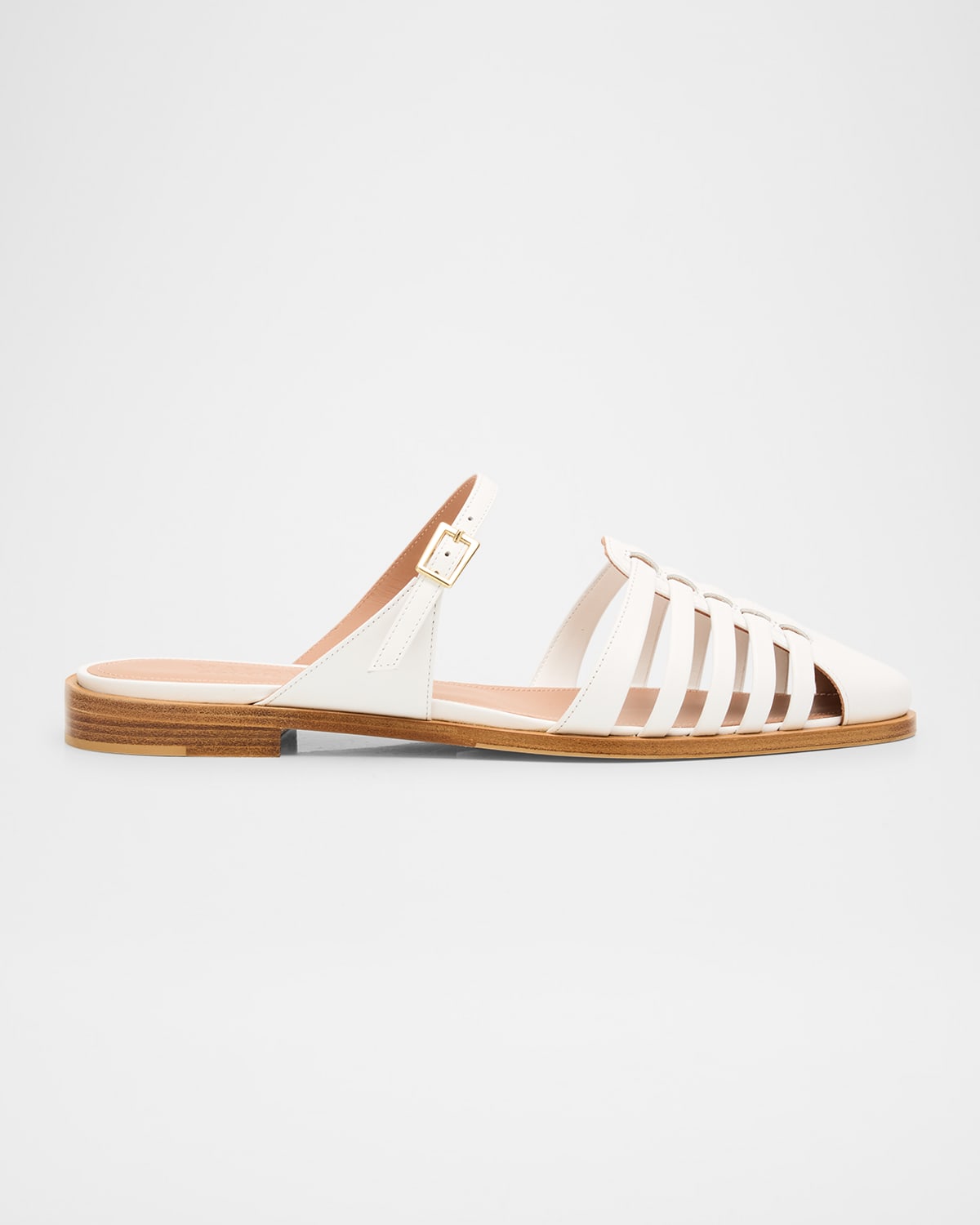 Malone Souliers Eleonora Leather Fisherman Mule Sandals In White
