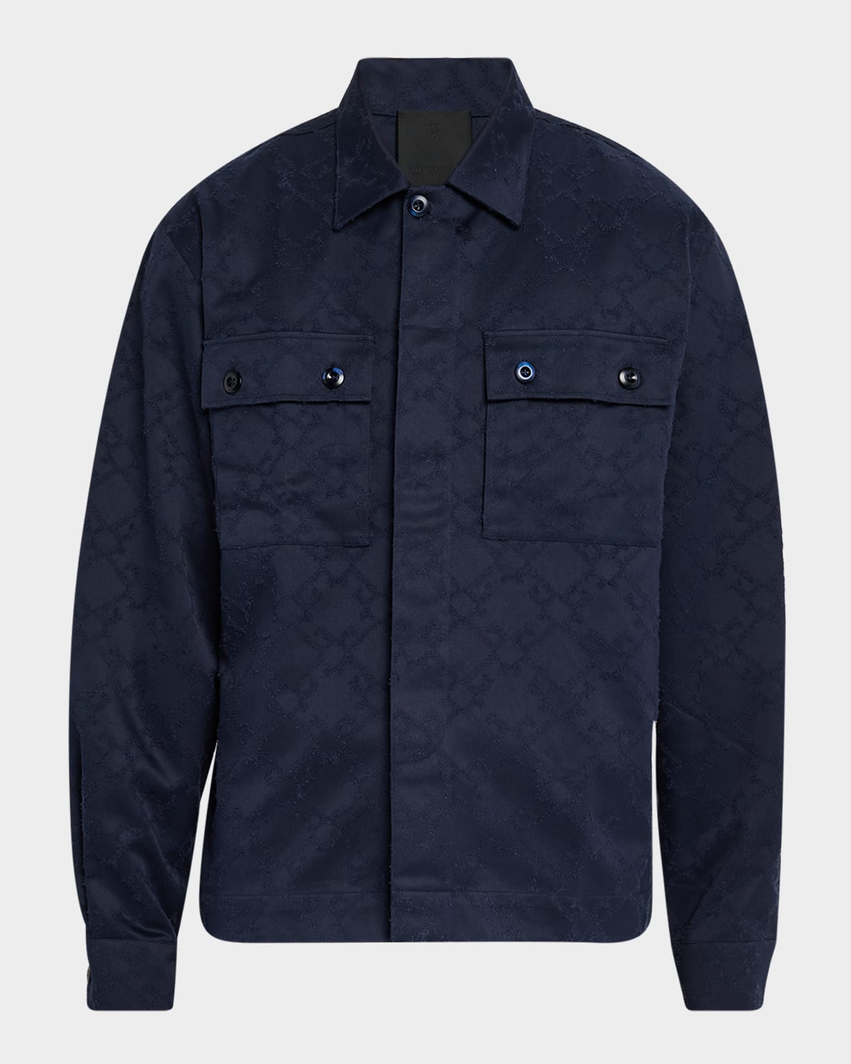 Givenchy Shirt In Monogram 72 Cotton In Navy
