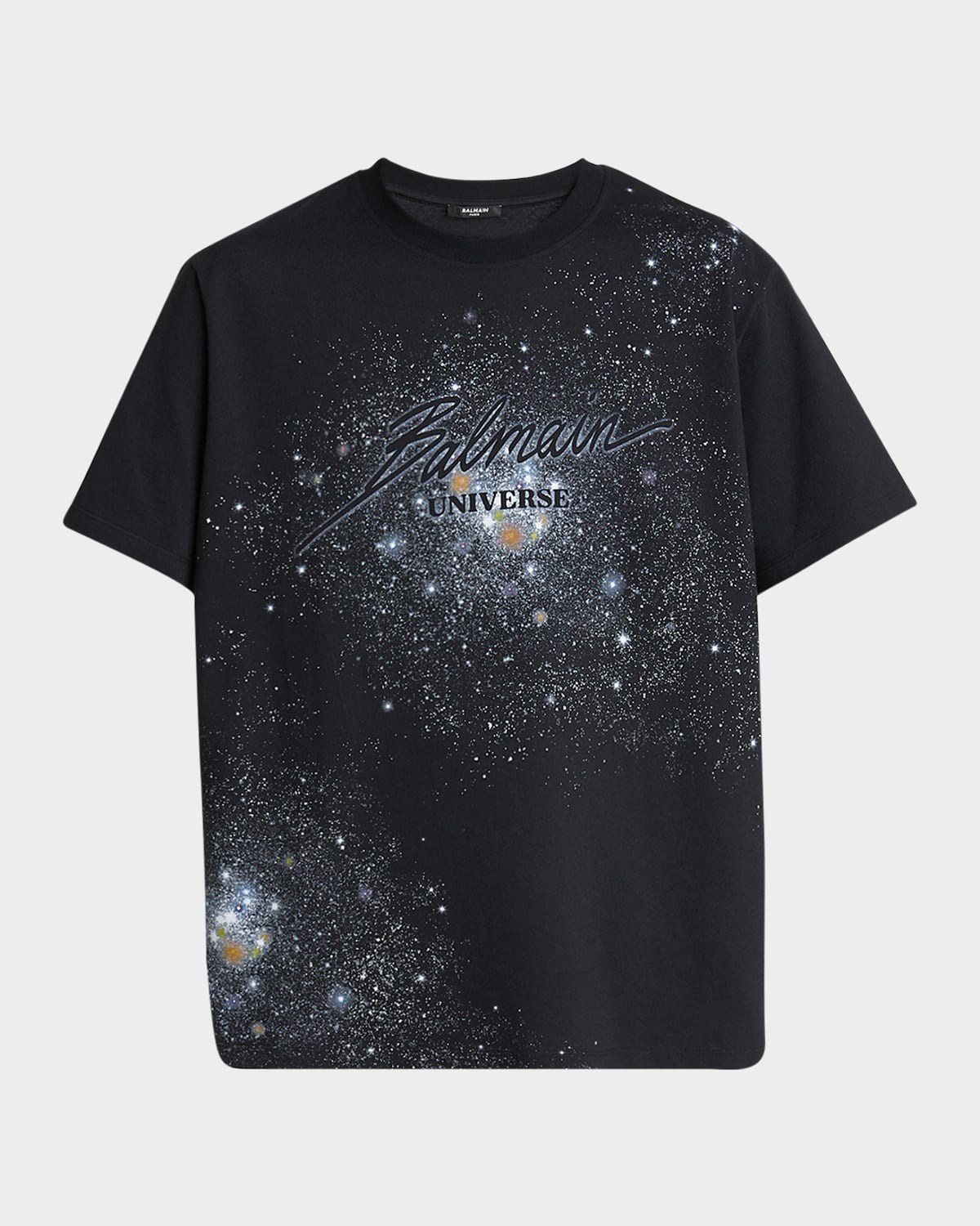 Shop Balmain Men's Universe And Stars T-shirt In Blk Multi