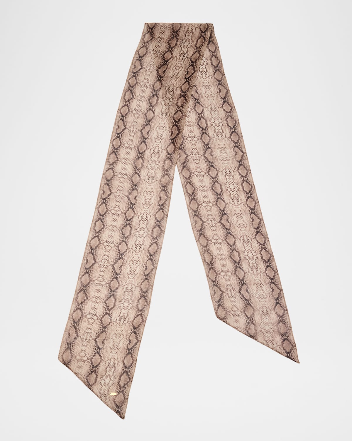 Saint Laurent Snake-print Silk Scarf In 9560 Sand Black