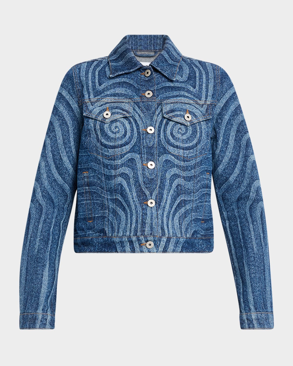 Jean Paul Gaultier Spiral-Print Denim Jacket