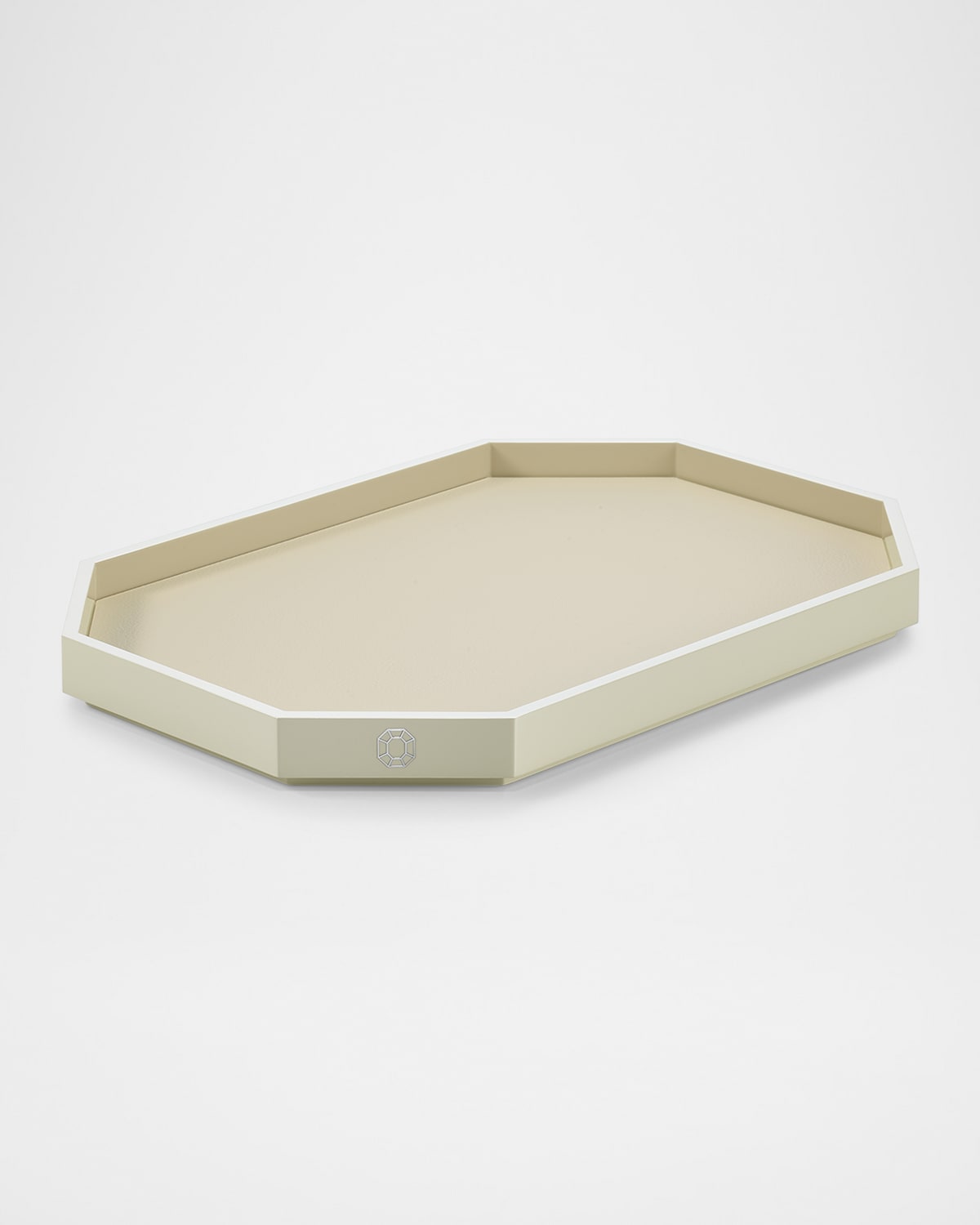 Baccarat Large Octagone Tray In Bone White